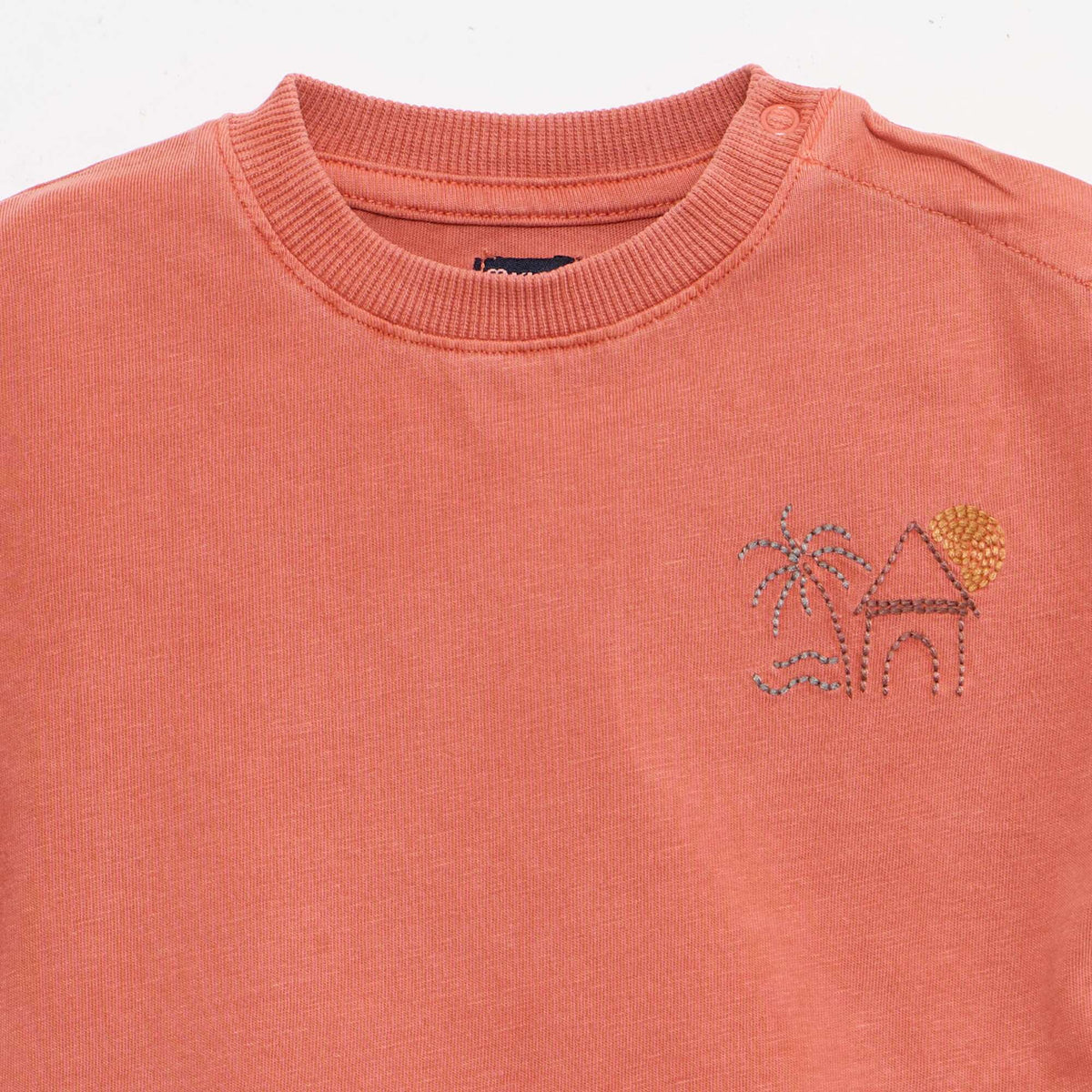 Conjunto de 2 piezas: camiseta bordada + pantalón corto ROJO