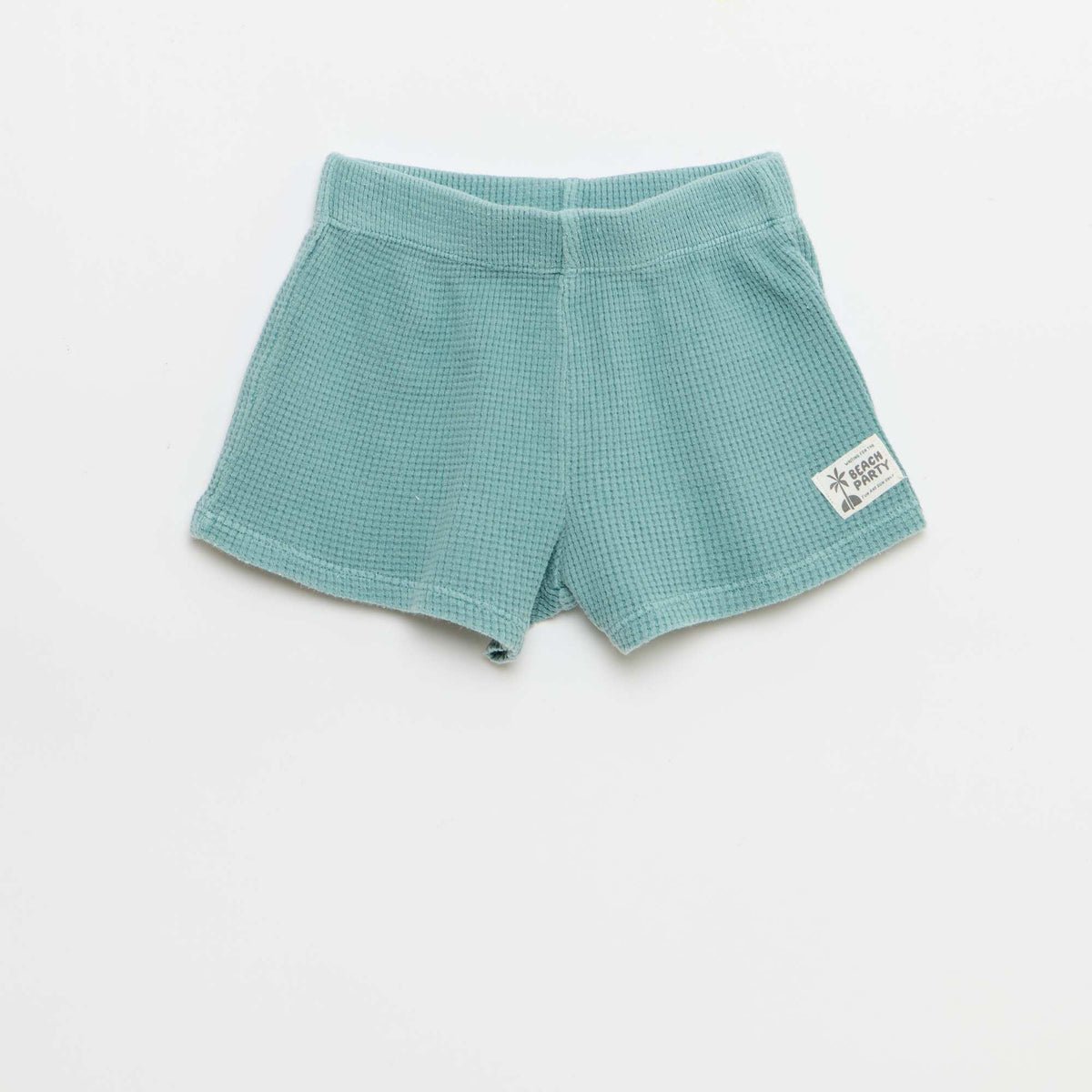 Conjunto de 2 piezas - remera + pantalón corto de punto gofrado AZUL
