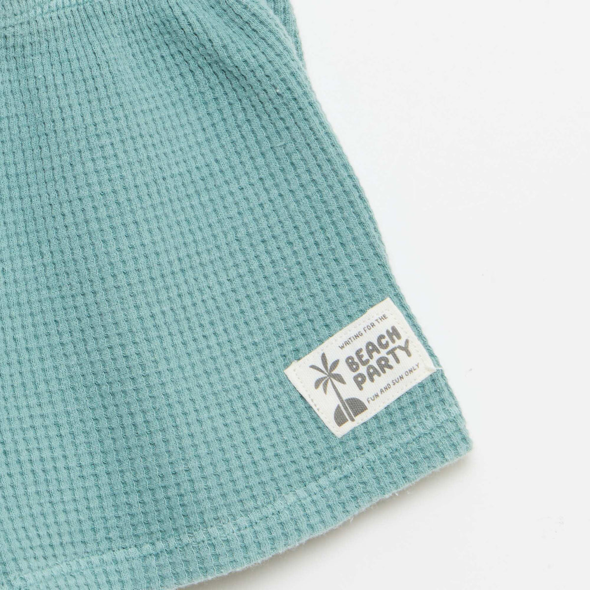 Conjunto de 2 piezas - remera + pantalón corto de punto gofrado AZUL