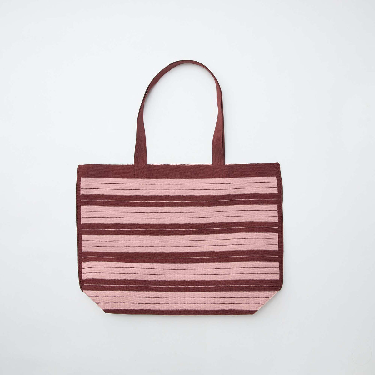 Bolso grande estilo cabás a rayas ROSA