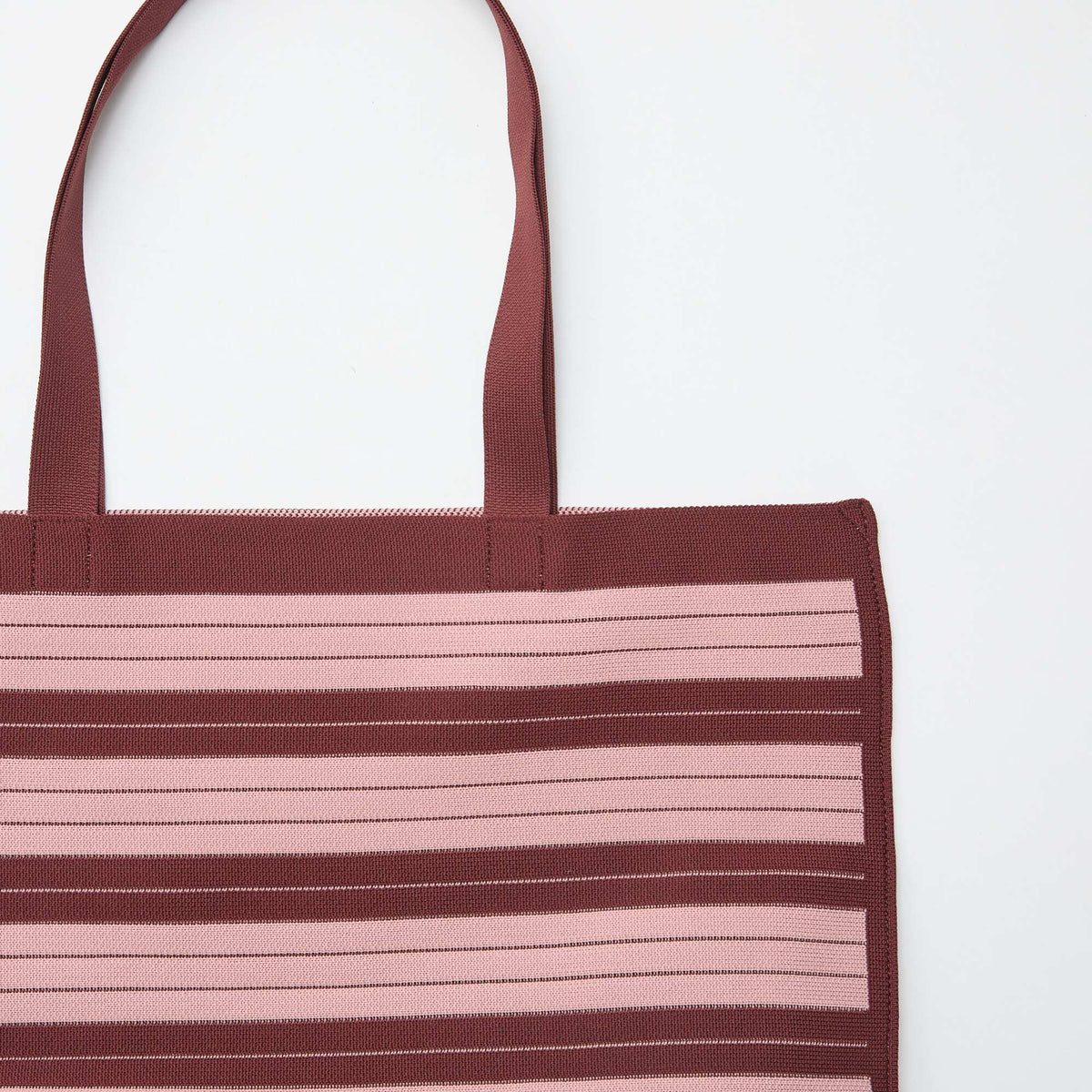 Bolso grande estilo cabás a rayas ROSA