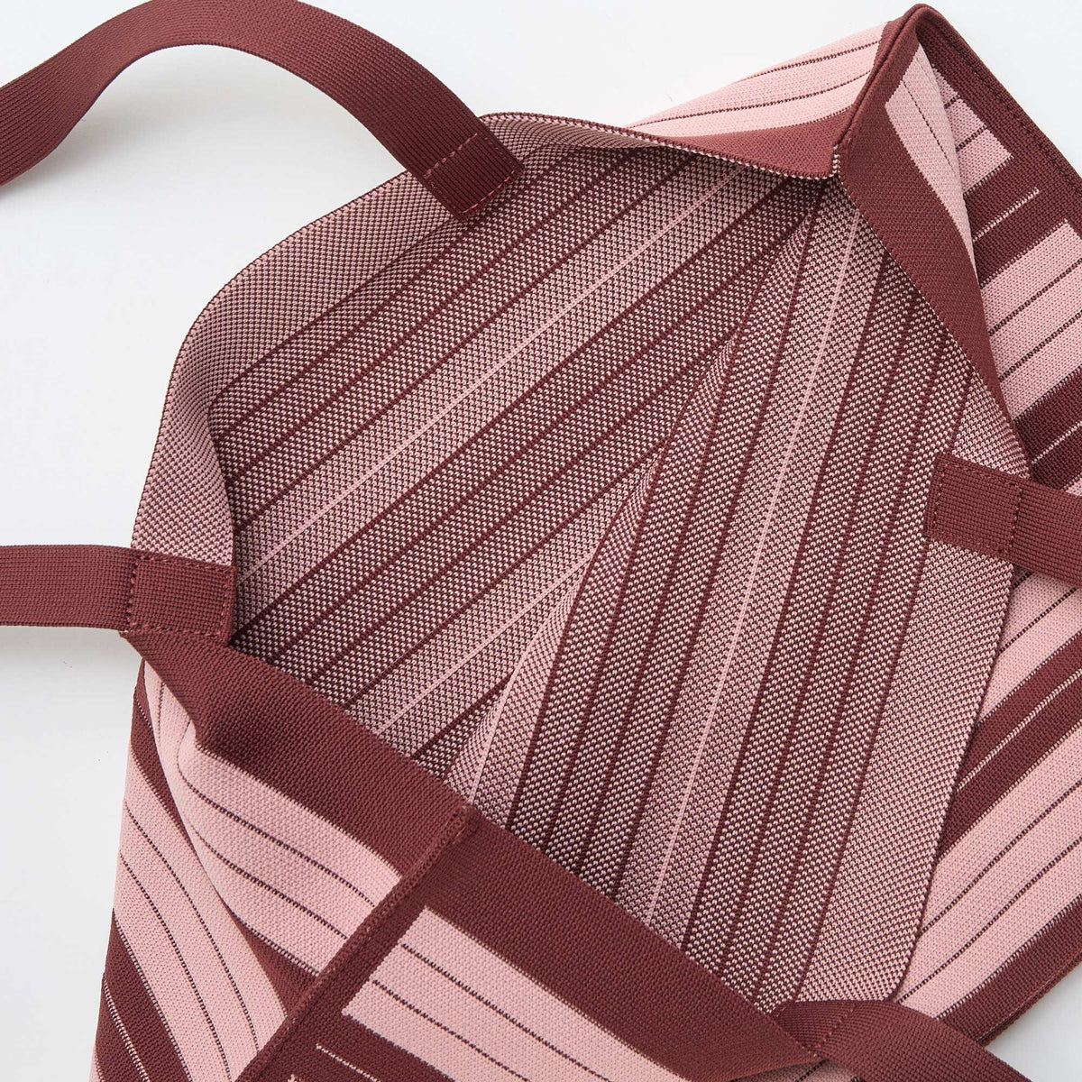 Bolso grande estilo cabás a rayas ROSA
