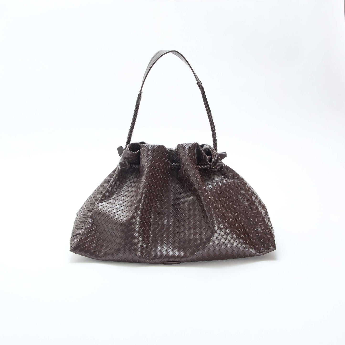 Bolso grande de imitación con efecto trenzado MARRON