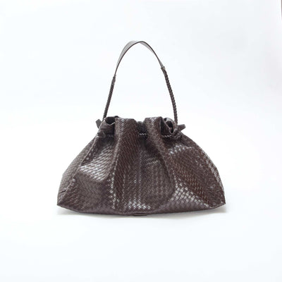 Bolso grande de imitación con efecto trenzado MARRON