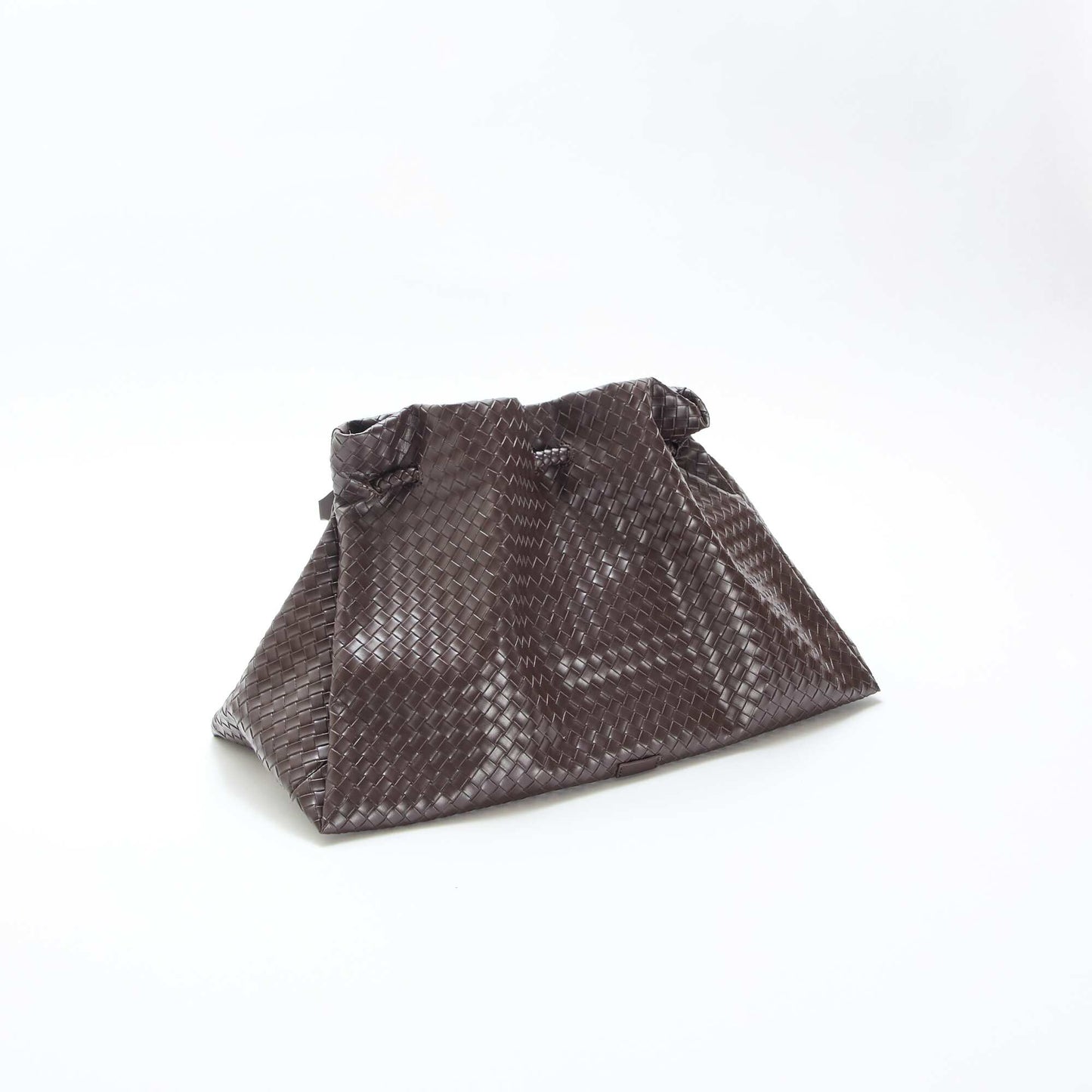 Bolso grande de imitación con efecto trenzado MARRON