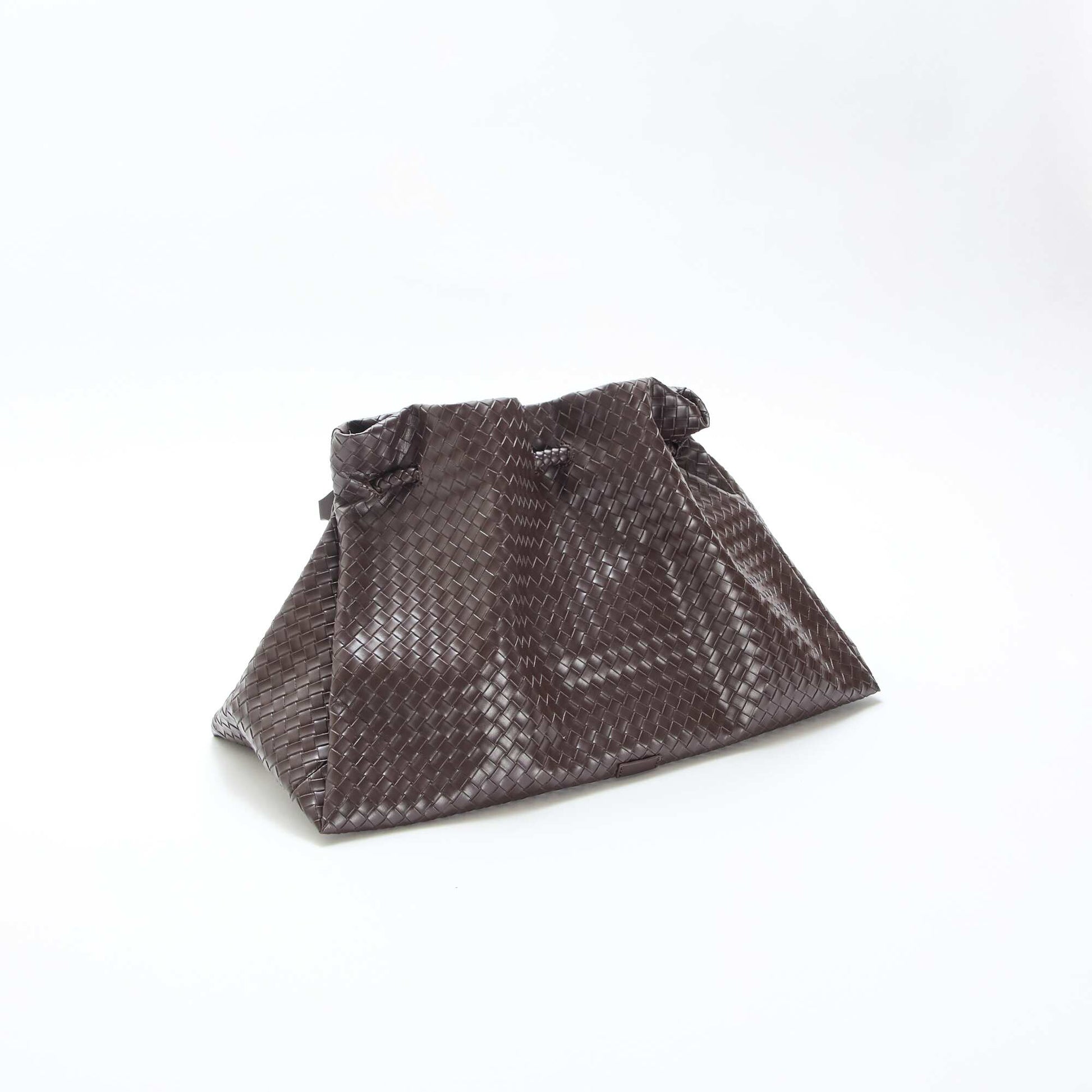 Bolso grande de imitación con efecto trenzado MARRON