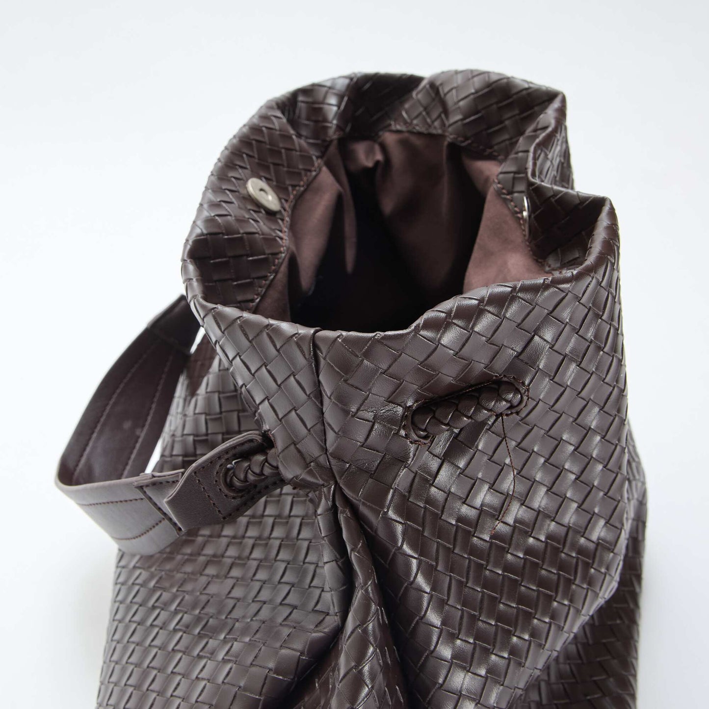 Bolso grande de imitación con efecto trenzado MARRON