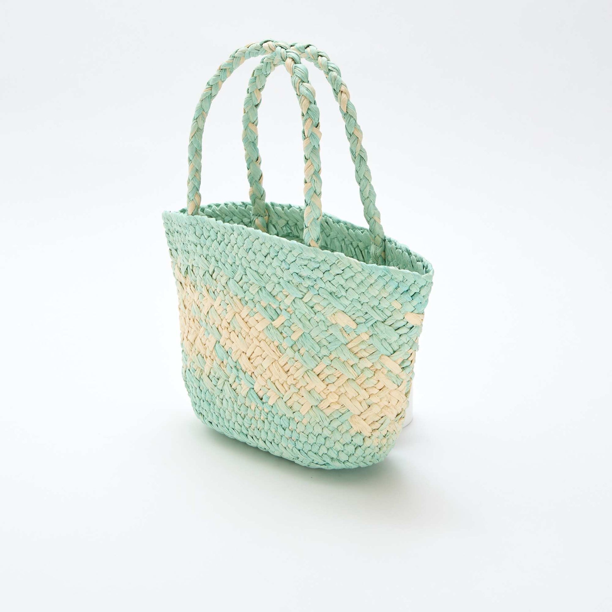 Bolso de papel trenzado VERDE