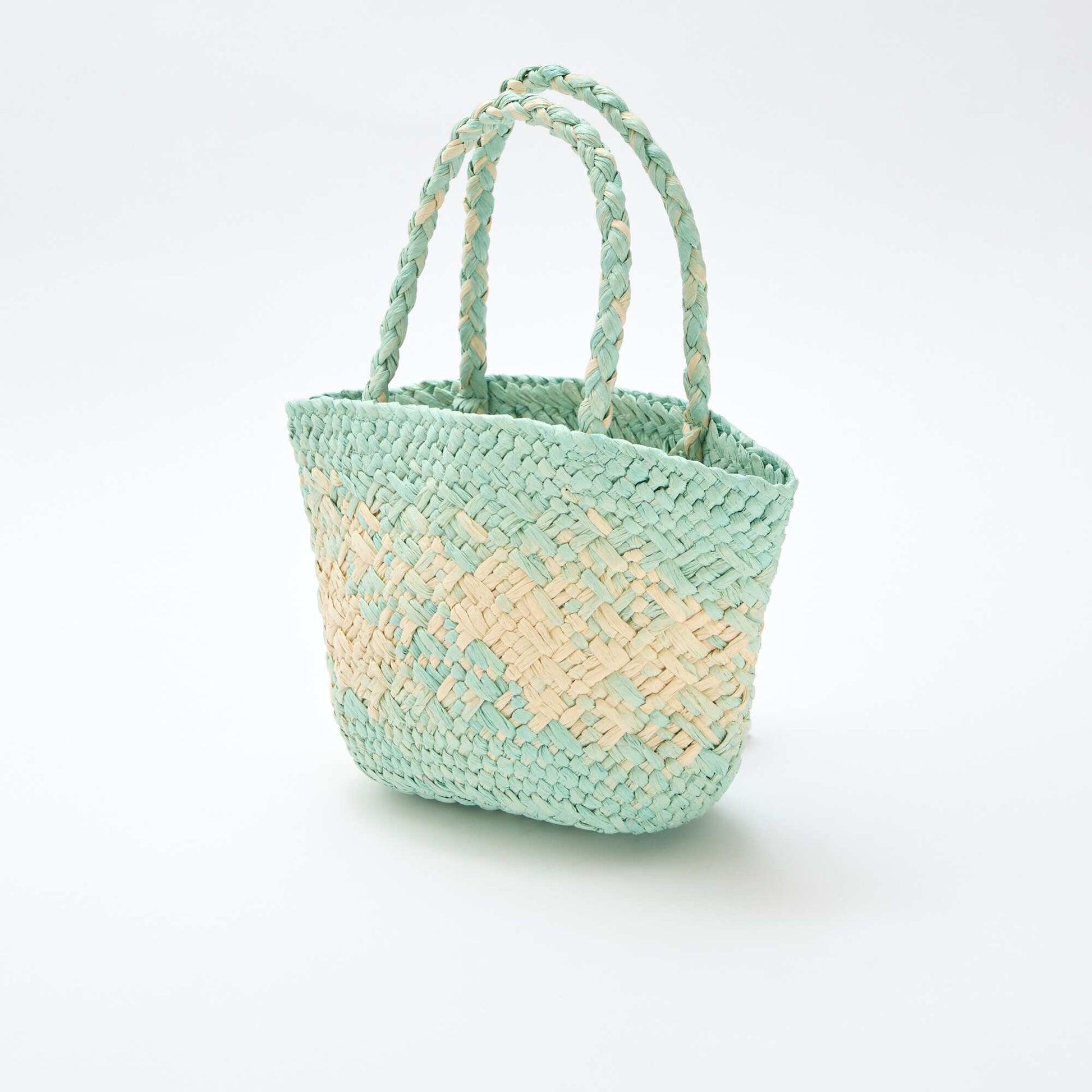Bolso de papel trenzado VERDE