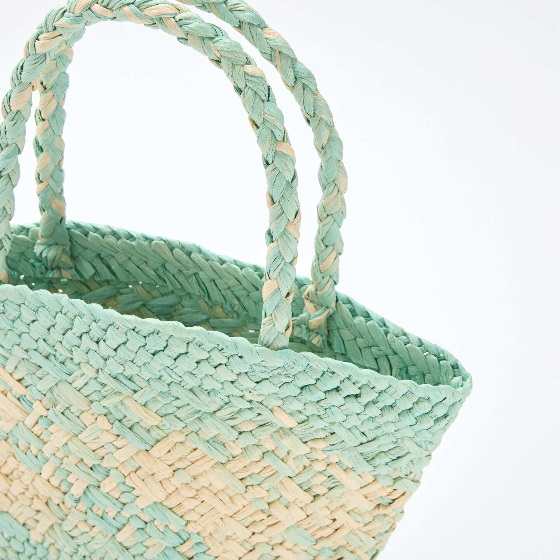 Bolso de papel trenzado VERDE