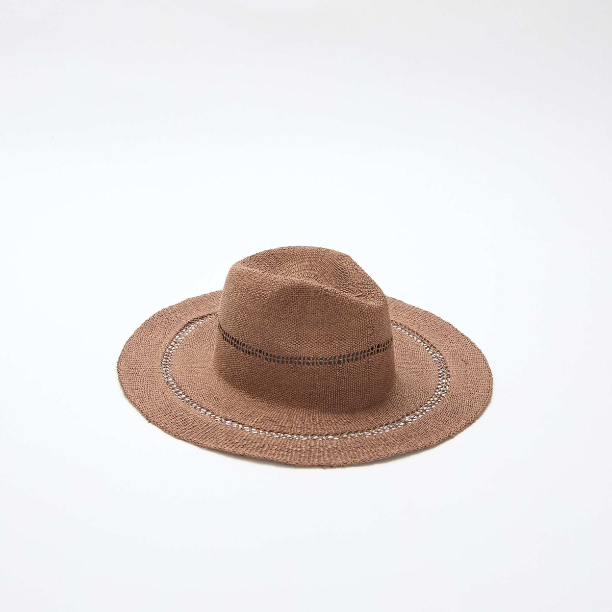 Sombrero de paja estilo Borsalino MARRON