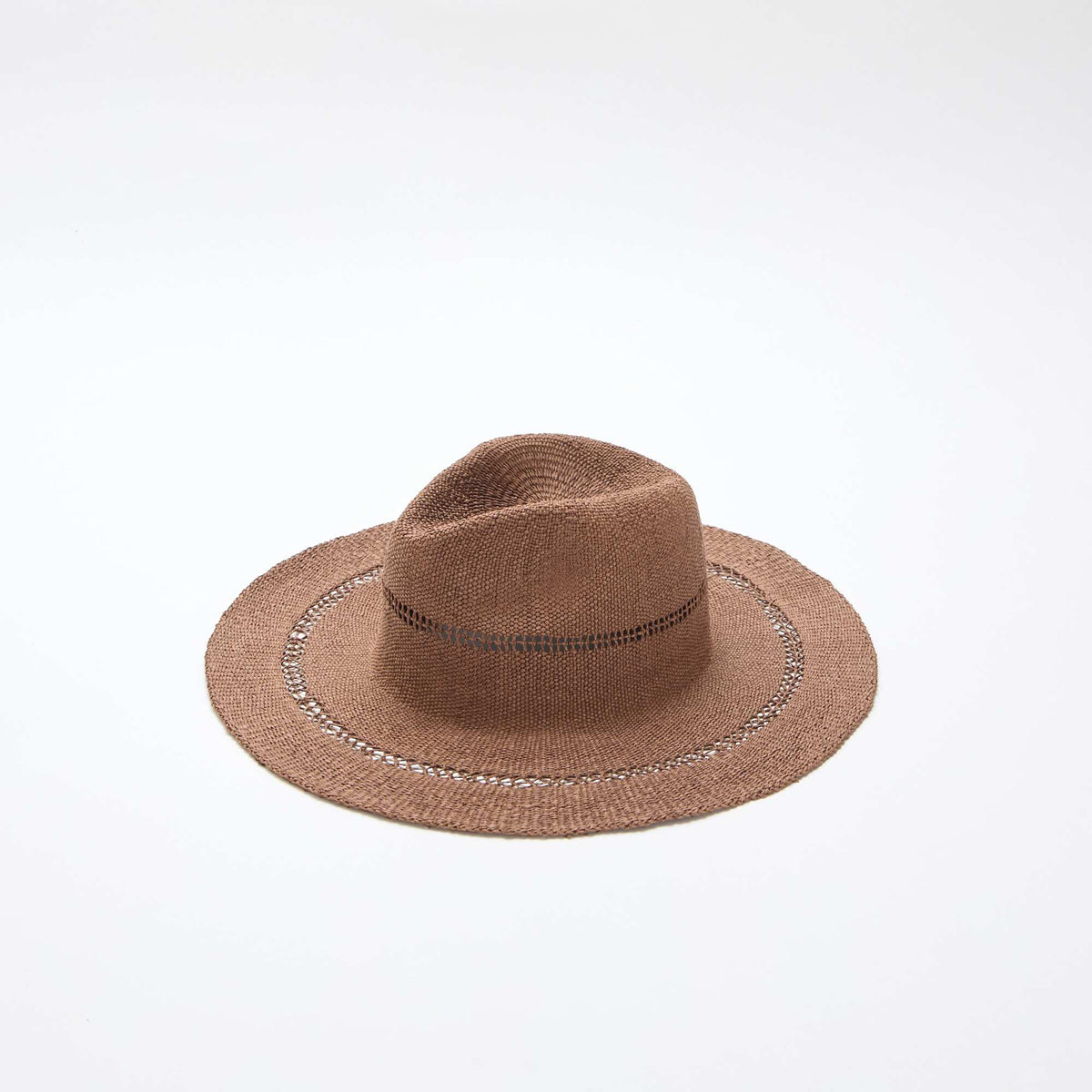 Sombrero de paja estilo Borsalino MARRON