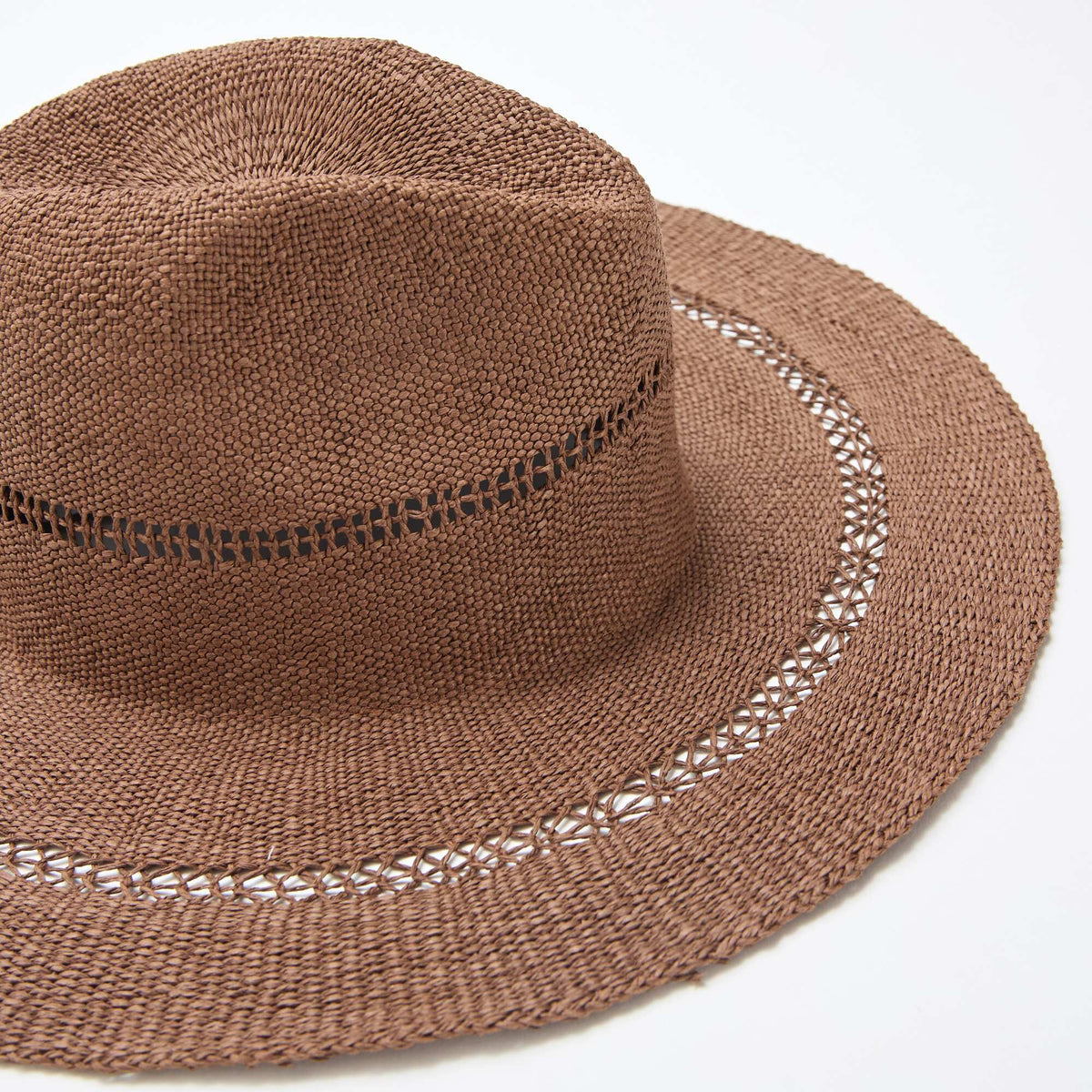 Sombrero de paja estilo Borsalino MARRON