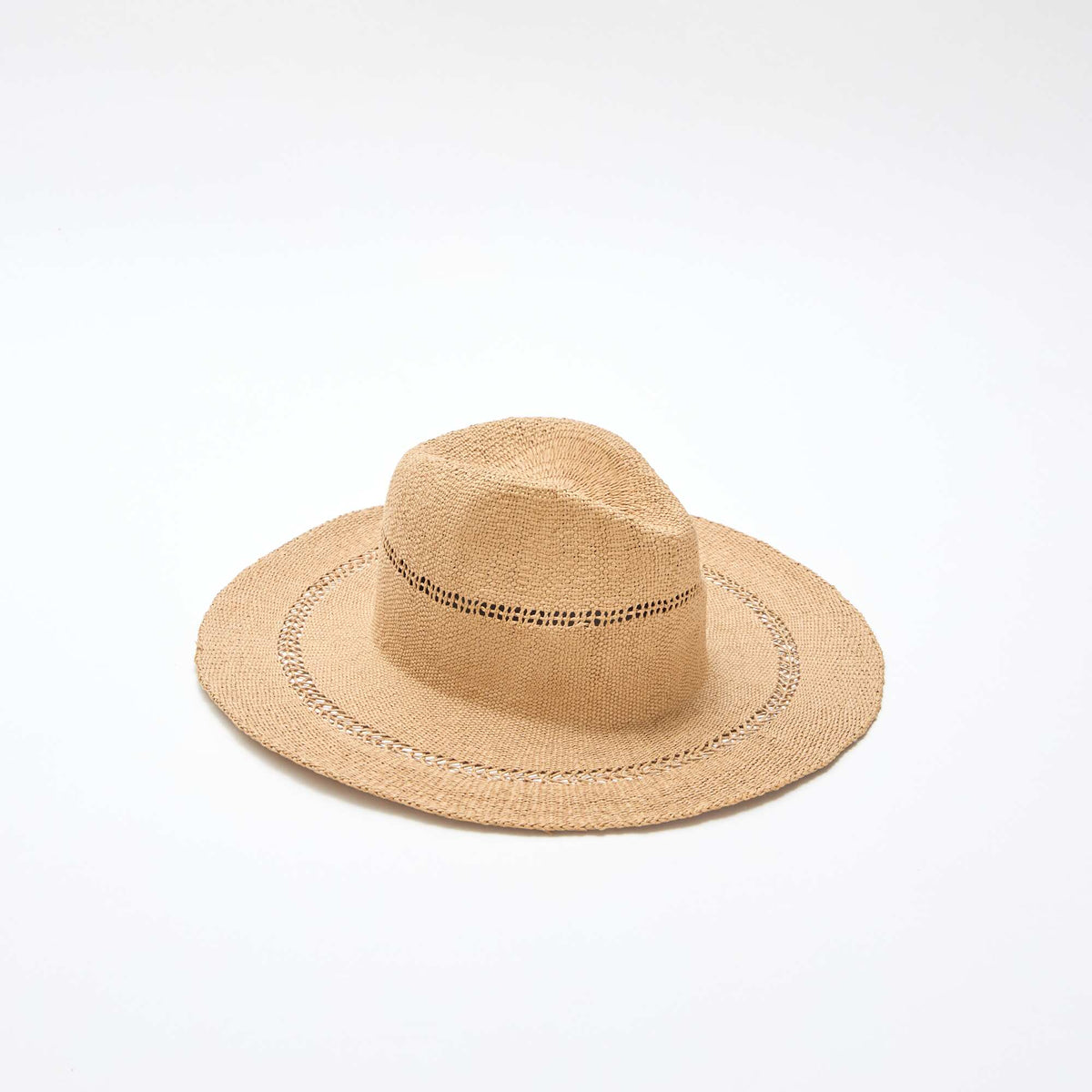 Sombrero de paja estilo Borsalino BEIGE