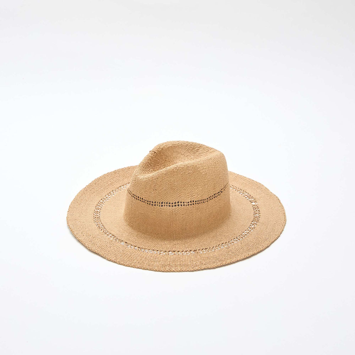 Sombrero de paja estilo Borsalino BEIGE