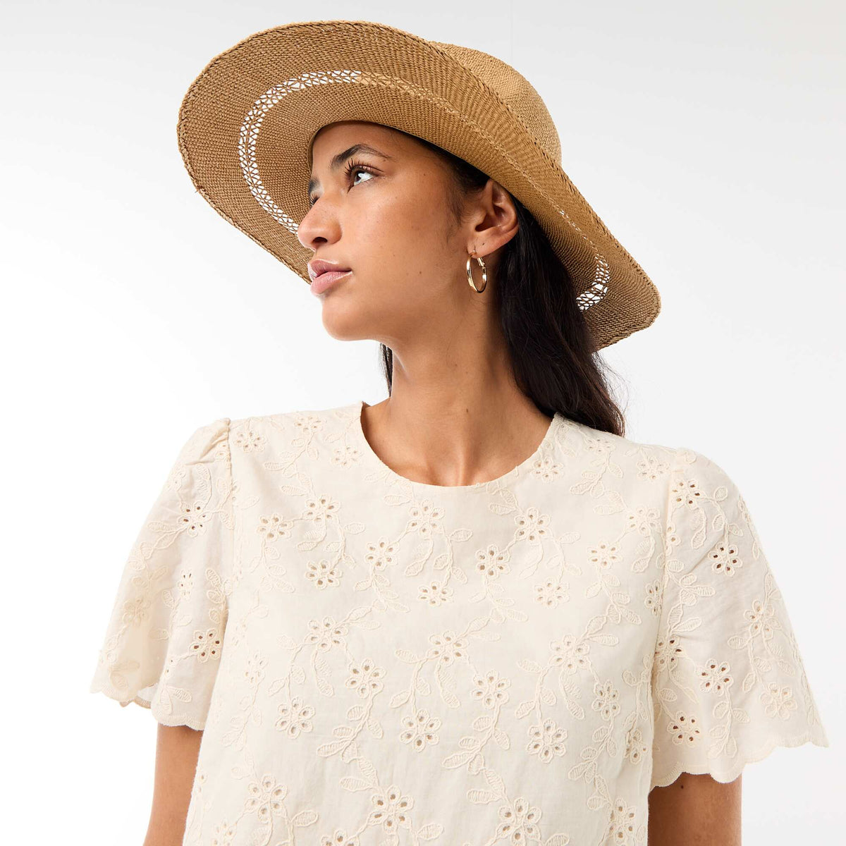 Sombrero de paja estilo Borsalino BEIGE