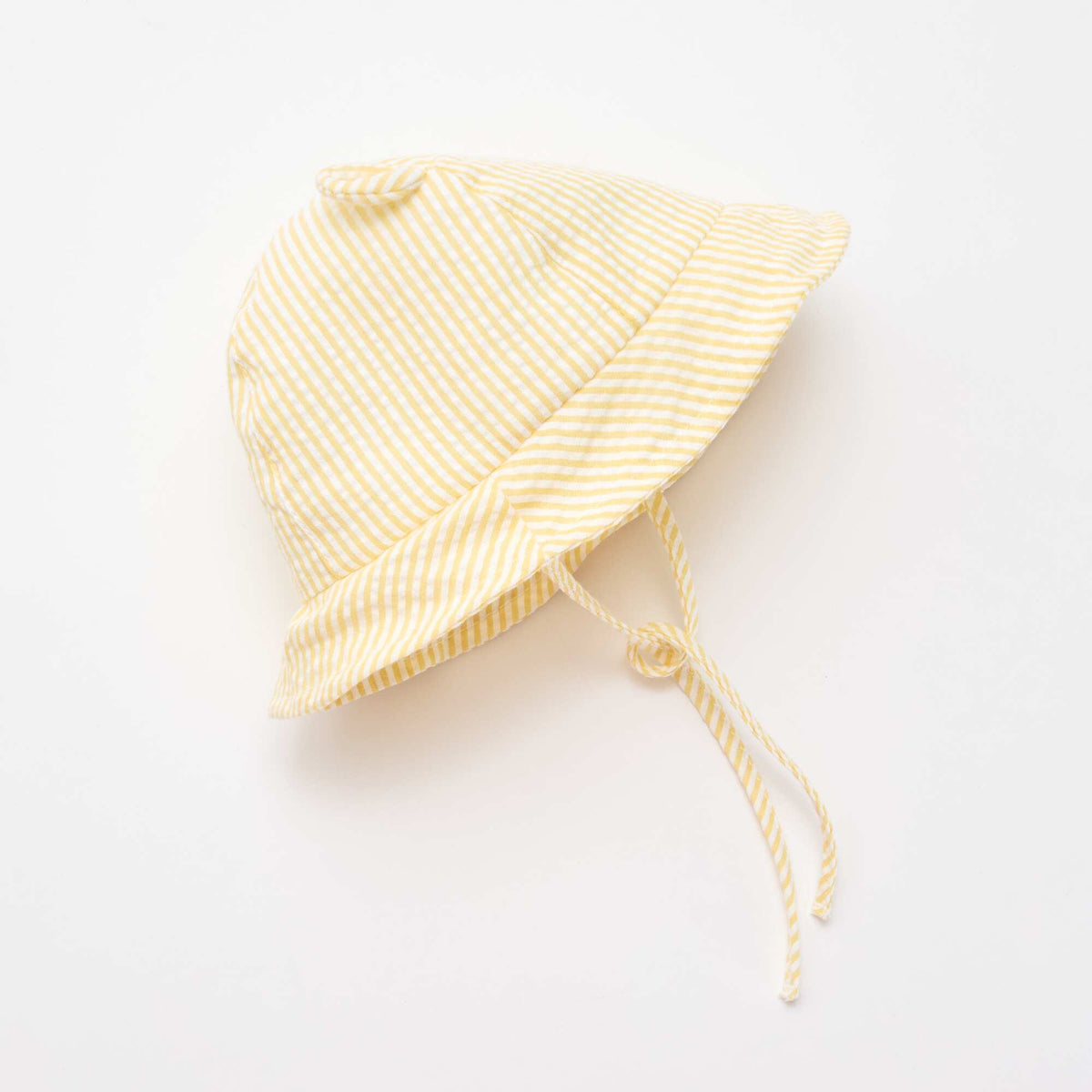 Gorro de pescador a rayas con orejitas AMARILLO