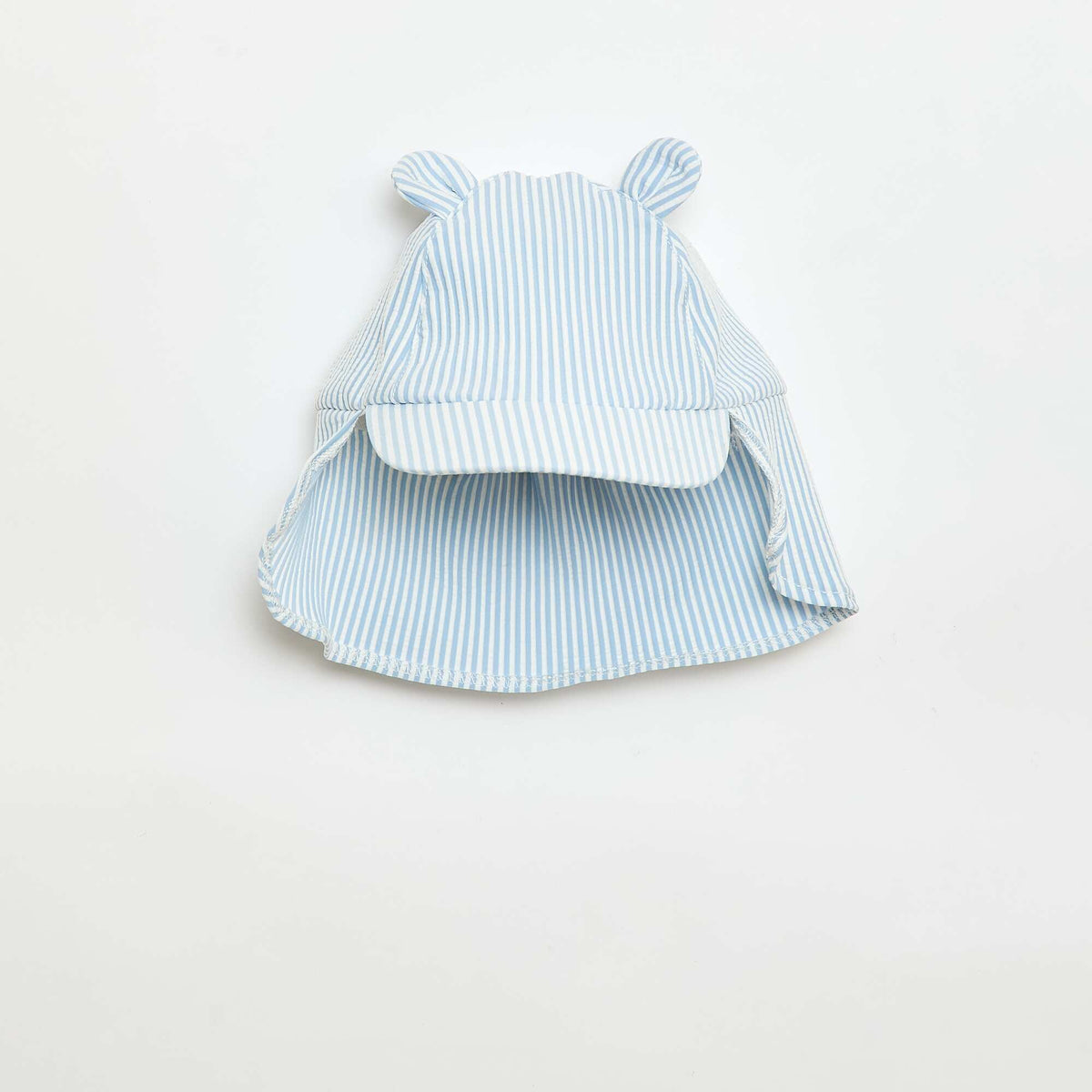 Gorra a rayas con cubrenuca y orejas AZUL