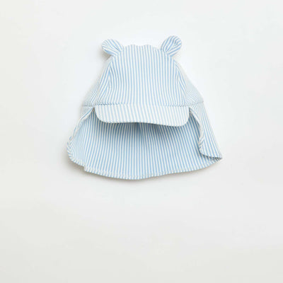 Gorra a rayas con cubrenuca y orejas AZUL