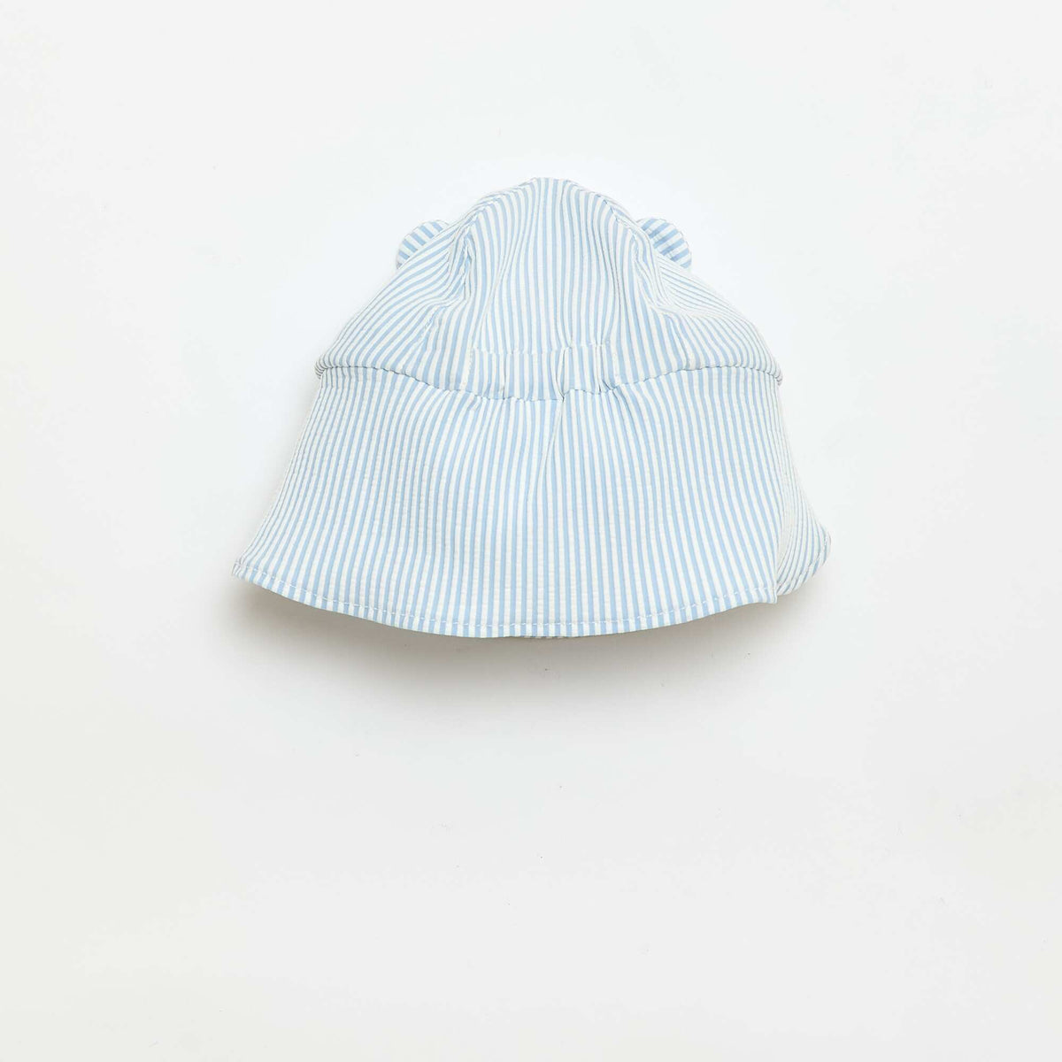 Gorra a rayas con cubrenuca y orejas AZUL