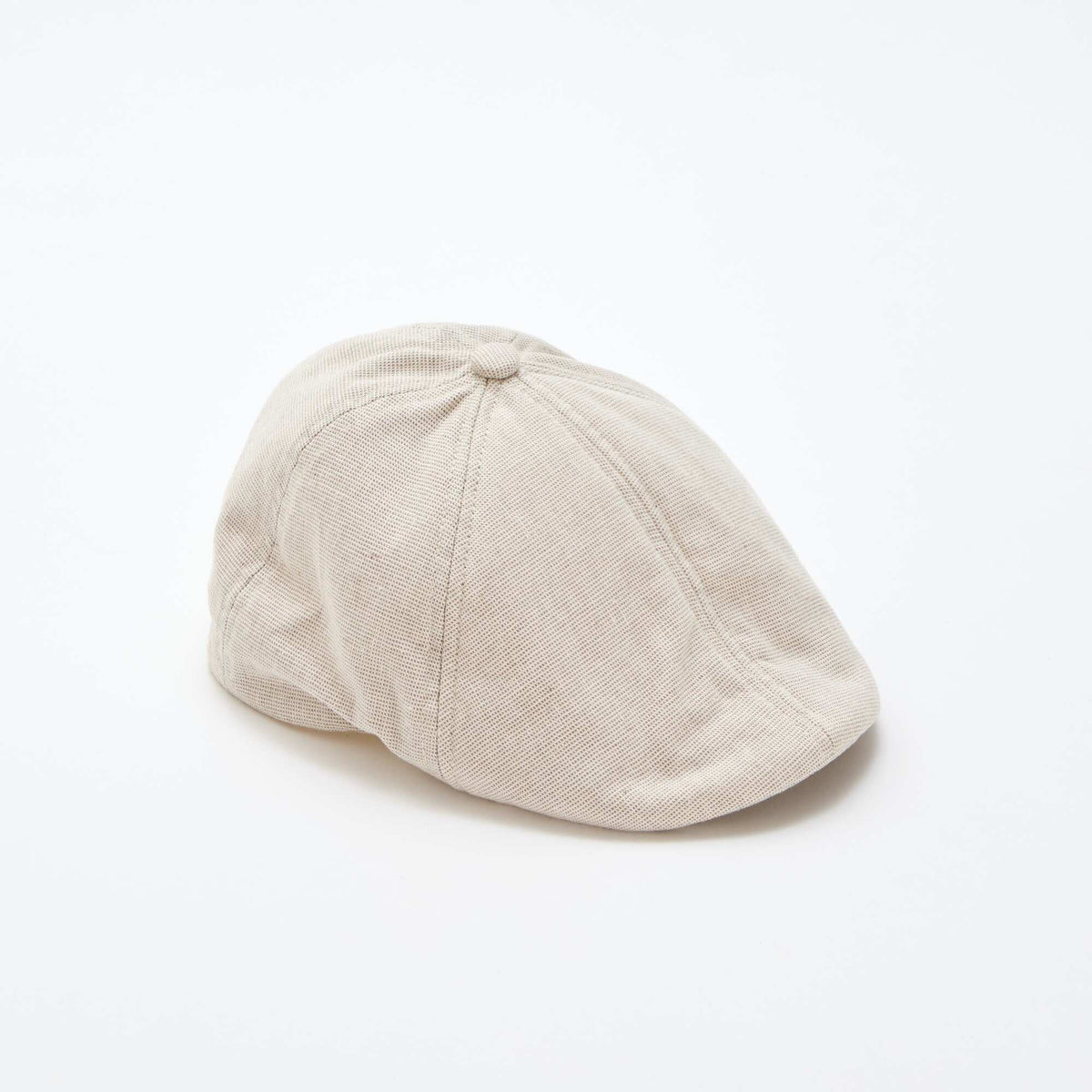 Gorra gavroche de algodón y lino BEIGE
