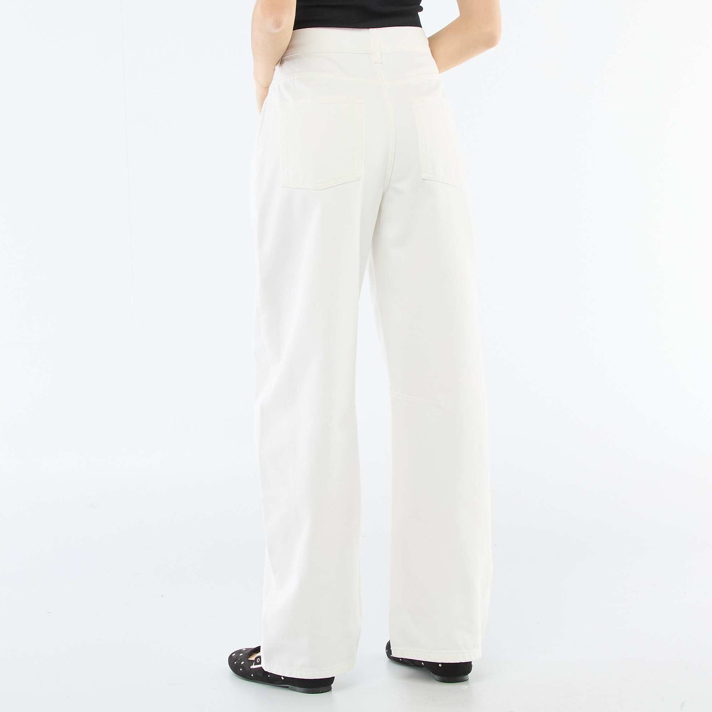 Pantalón jean corte globo BEIGE