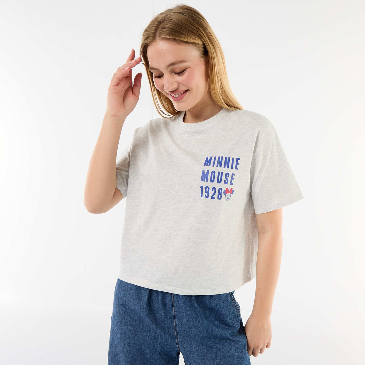Camiseta jaspeada 'Minnie' GRIS