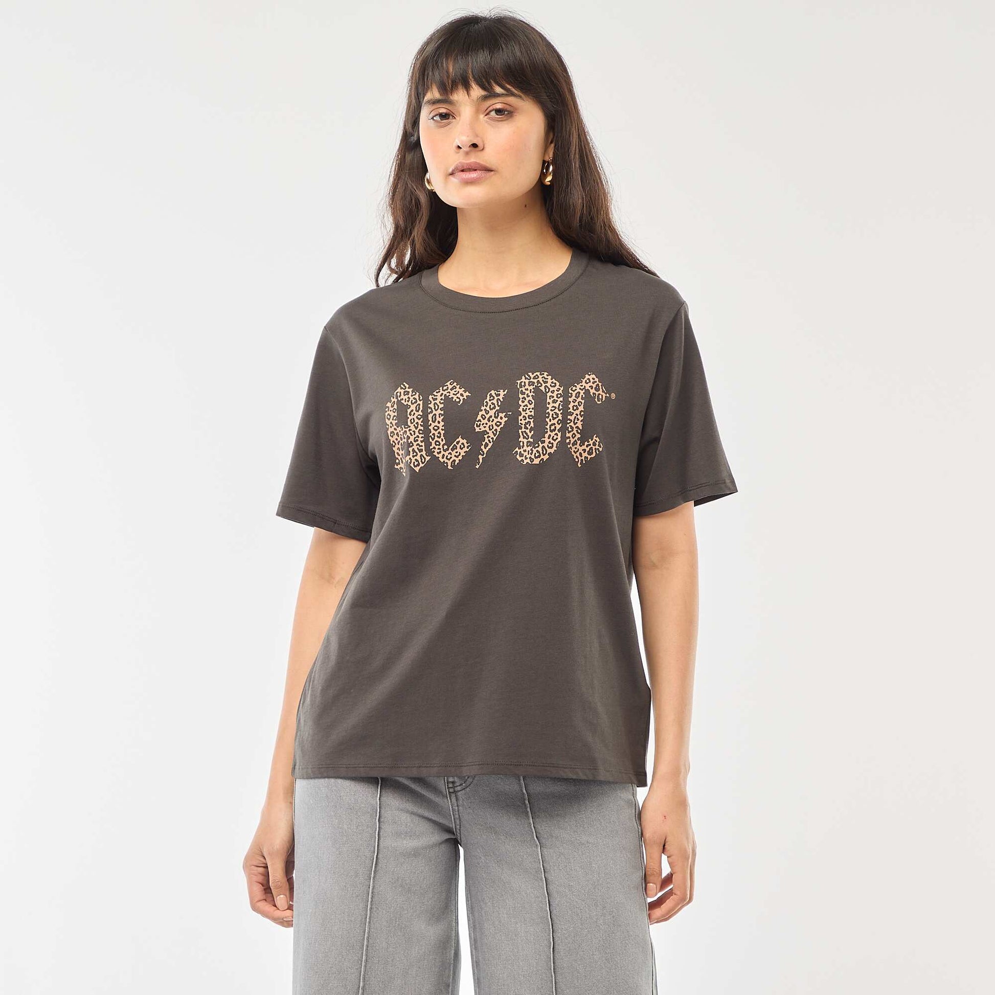Camiseta 'AC/DC' de manga corta NEGRO