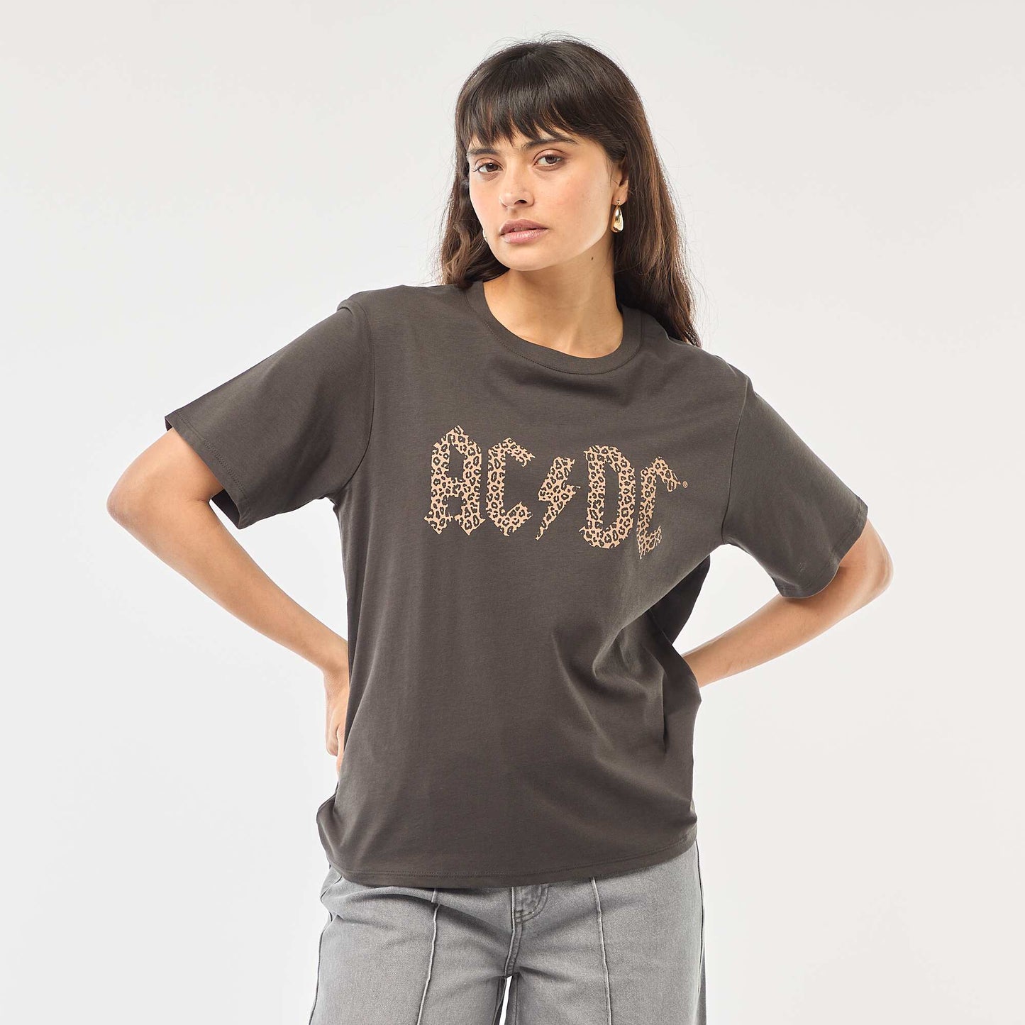 Camiseta 'AC/DC' de manga corta NEGRO