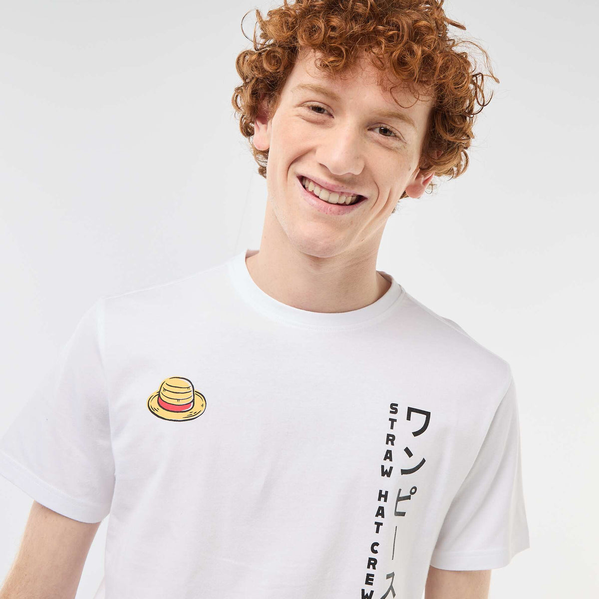 Camiseta 'One Piece' de algodón liso BLANCO