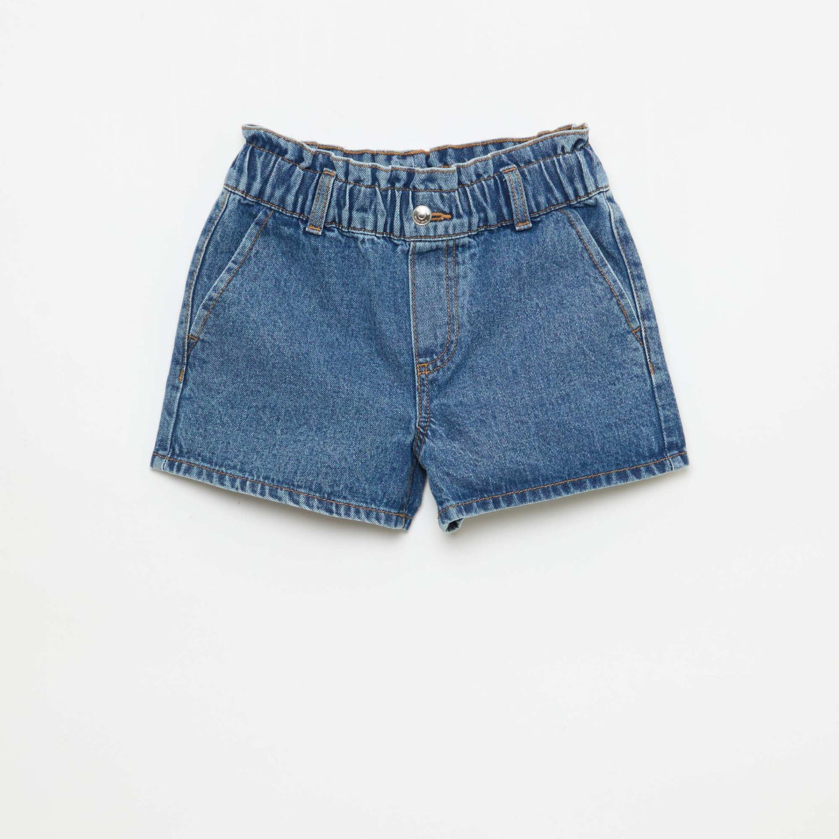 Short jean paper bag AZUL