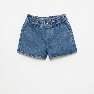 Short jean paper bag AZUL