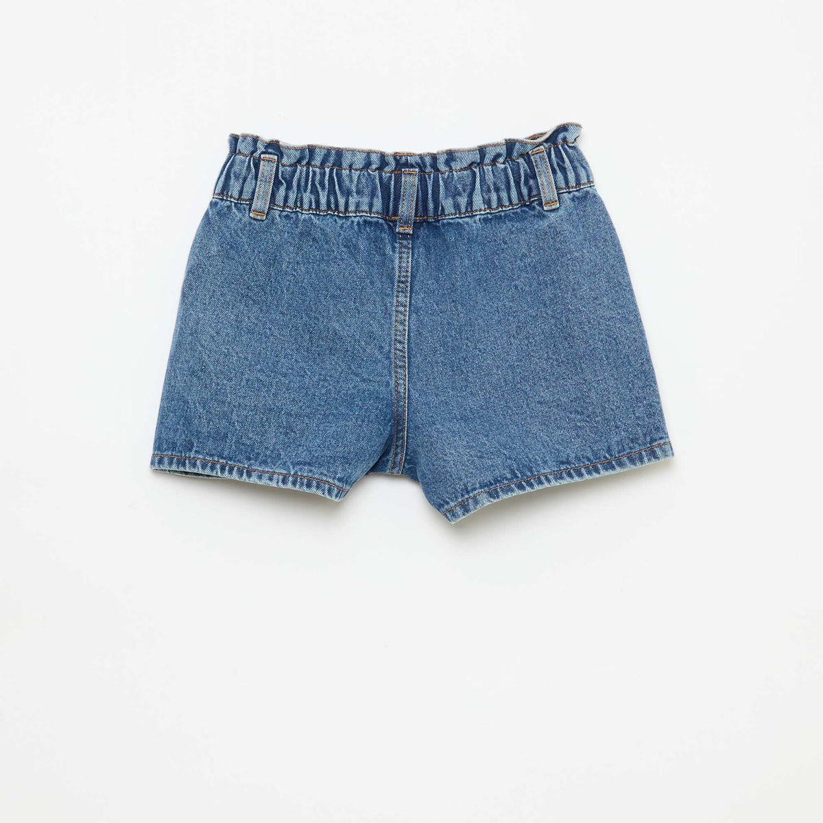 Short jean paper bag AZUL
