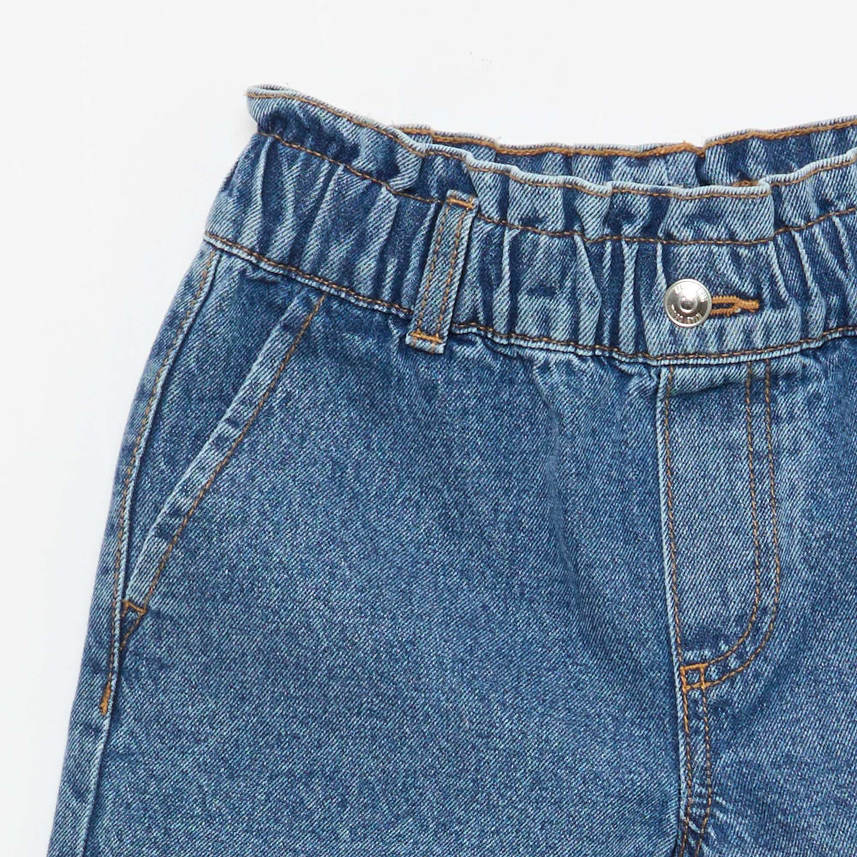 Short jean paper bag AZUL