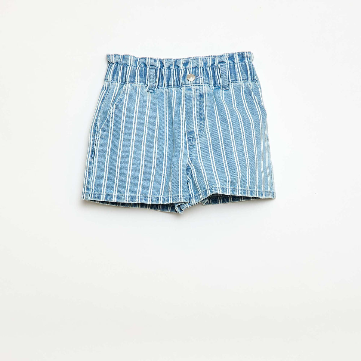 Pantalón corto jean paper bag AZUL