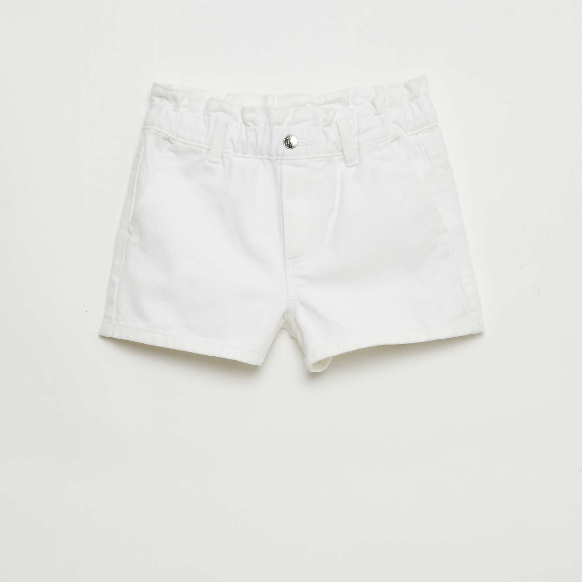 Pantalón corto jean paper bag BLANCO