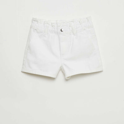 Pantalón corto jean paper bag BLANCO