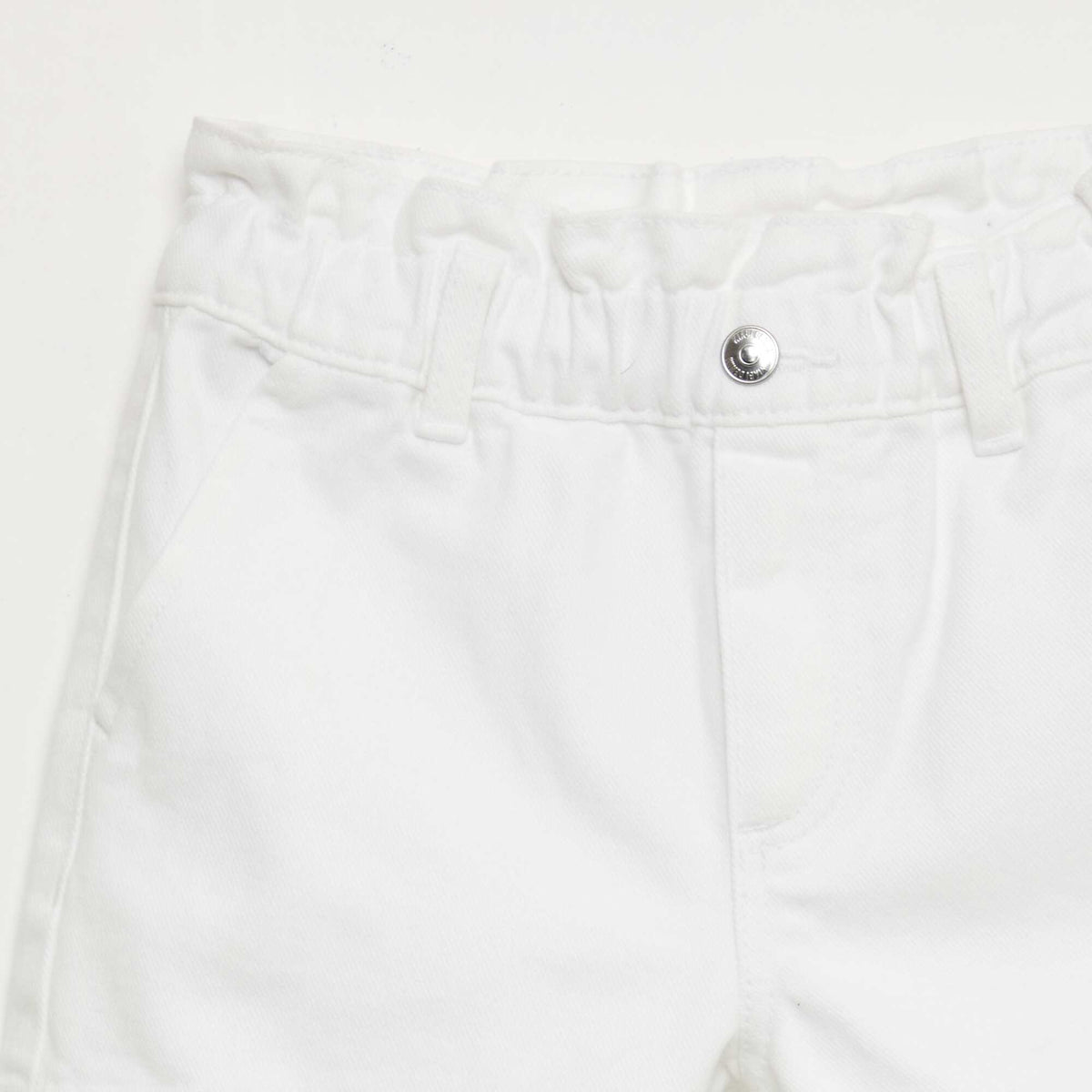 Pantalón corto jean paper bag BLANCO