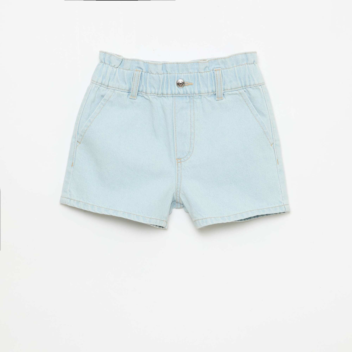 Pantalón corto jean paper bag AZUL