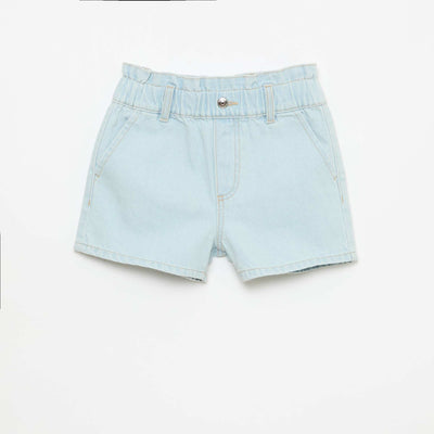 Pantalón corto jean paper bag AZUL