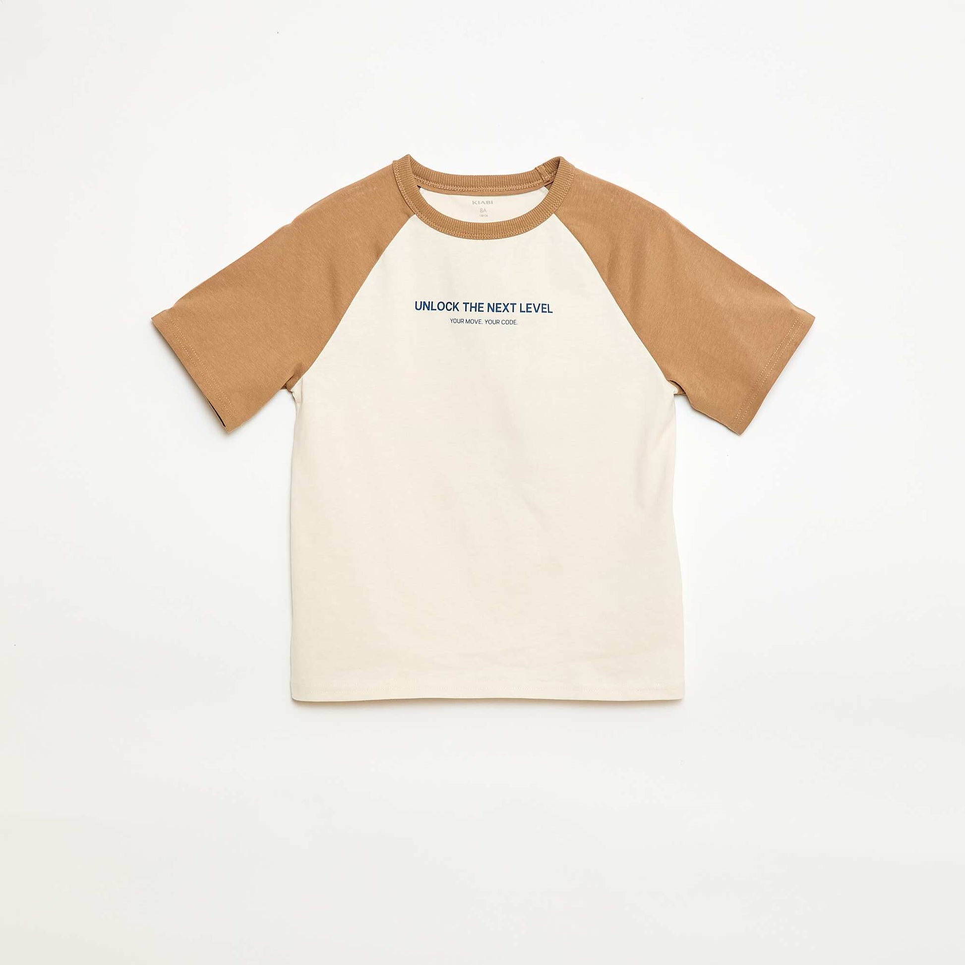 Camiseta estampada con mensaje BLANCO
