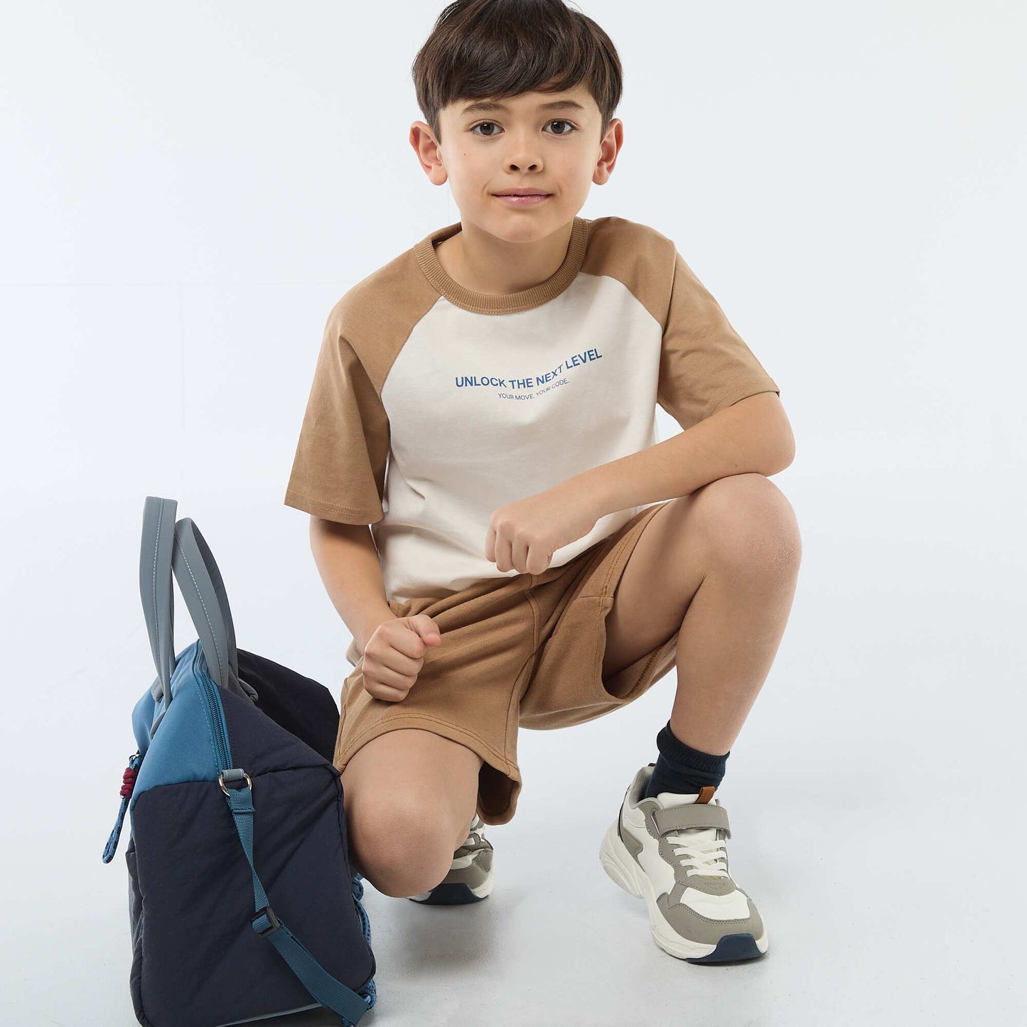 Camiseta estampada con mensaje BLANCO