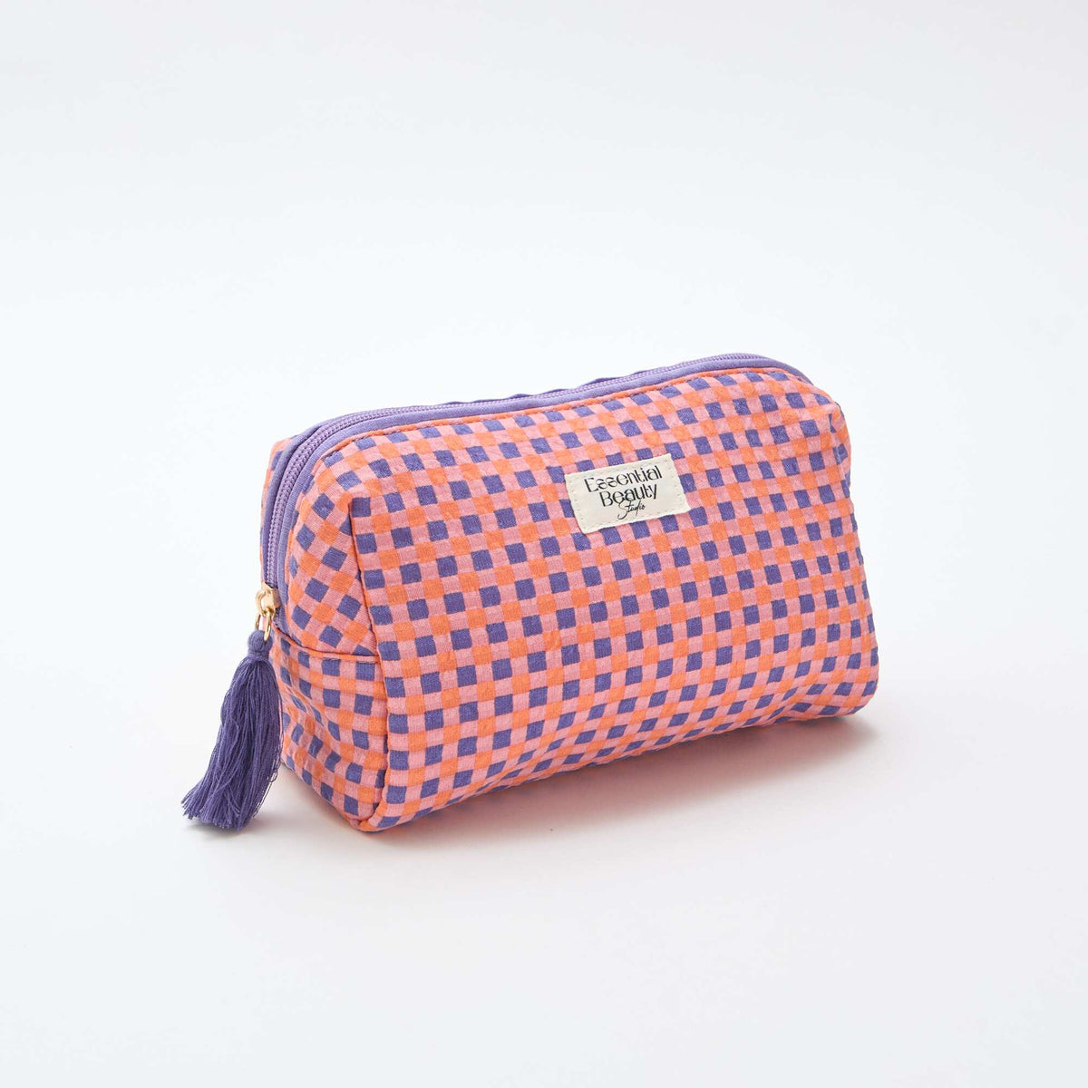 Neceser estampado y con cremallera PURPURA