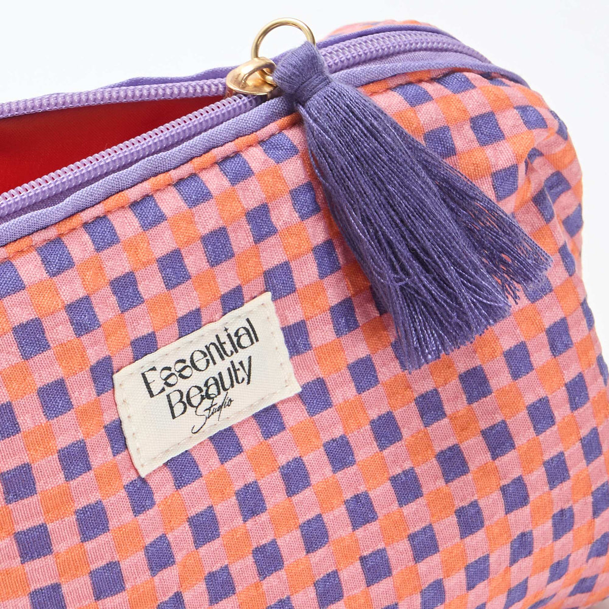 Neceser estampado y con cremallera PURPURA