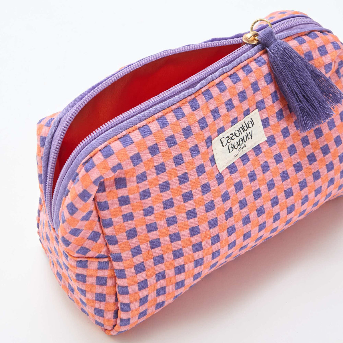 Neceser estampado y con cremallera PURPURA