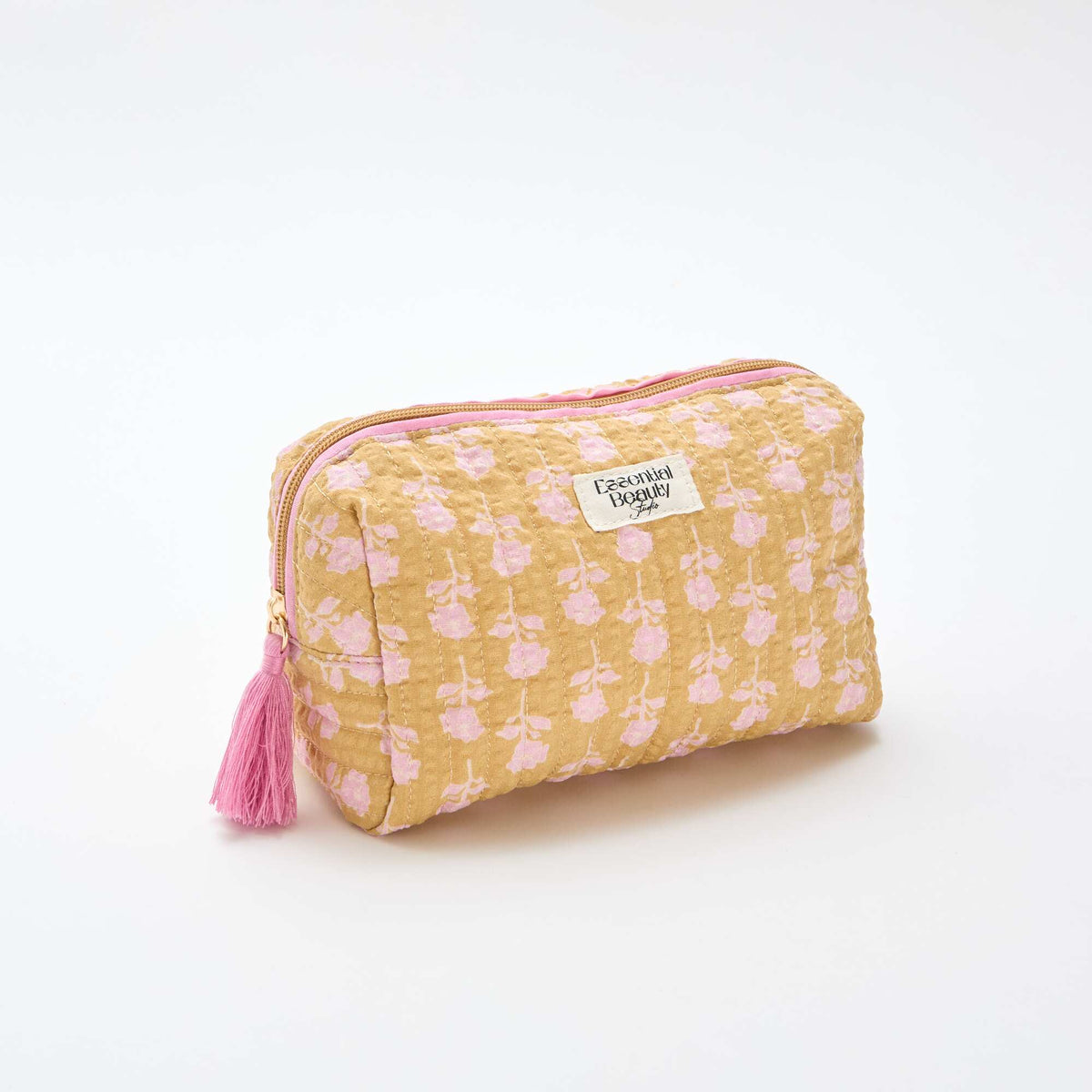 Neceser estampado y con cremallera AMARILLO