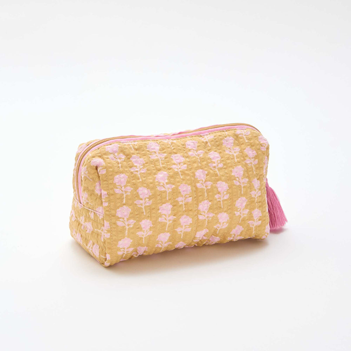 Neceser estampado y con cremallera AMARILLO