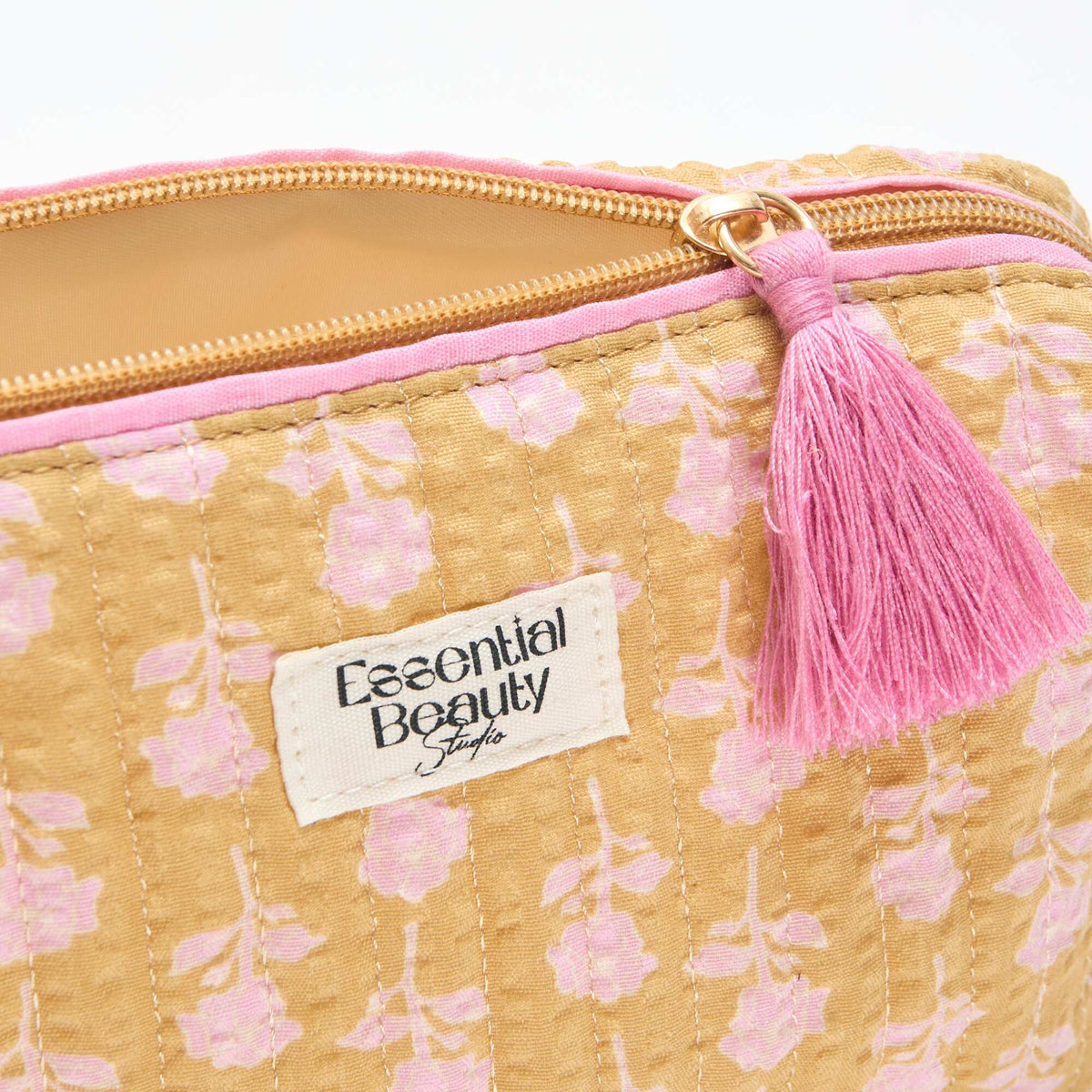 Neceser estampado y con cremallera AMARILLO