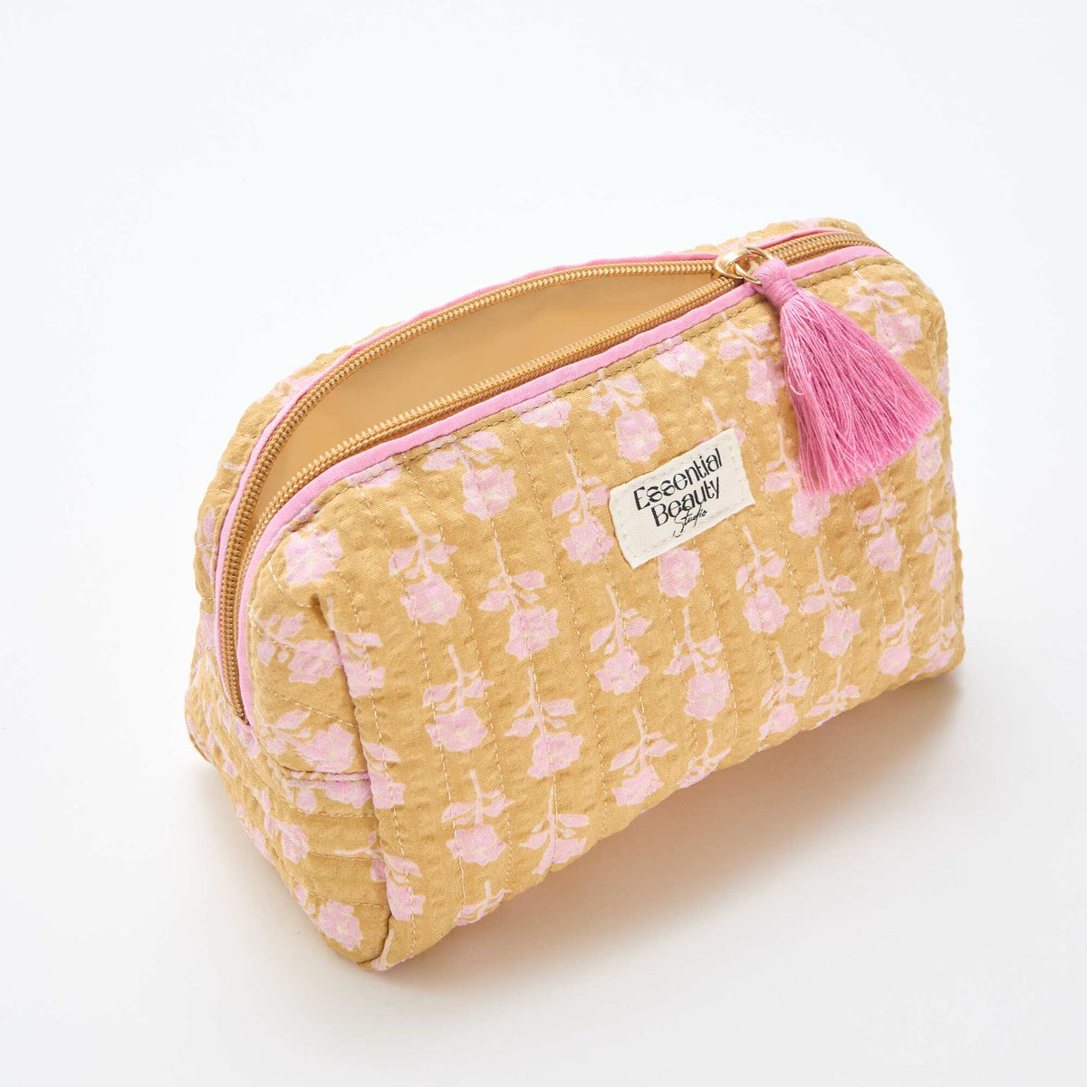 Neceser estampado y con cremallera AMARILLO