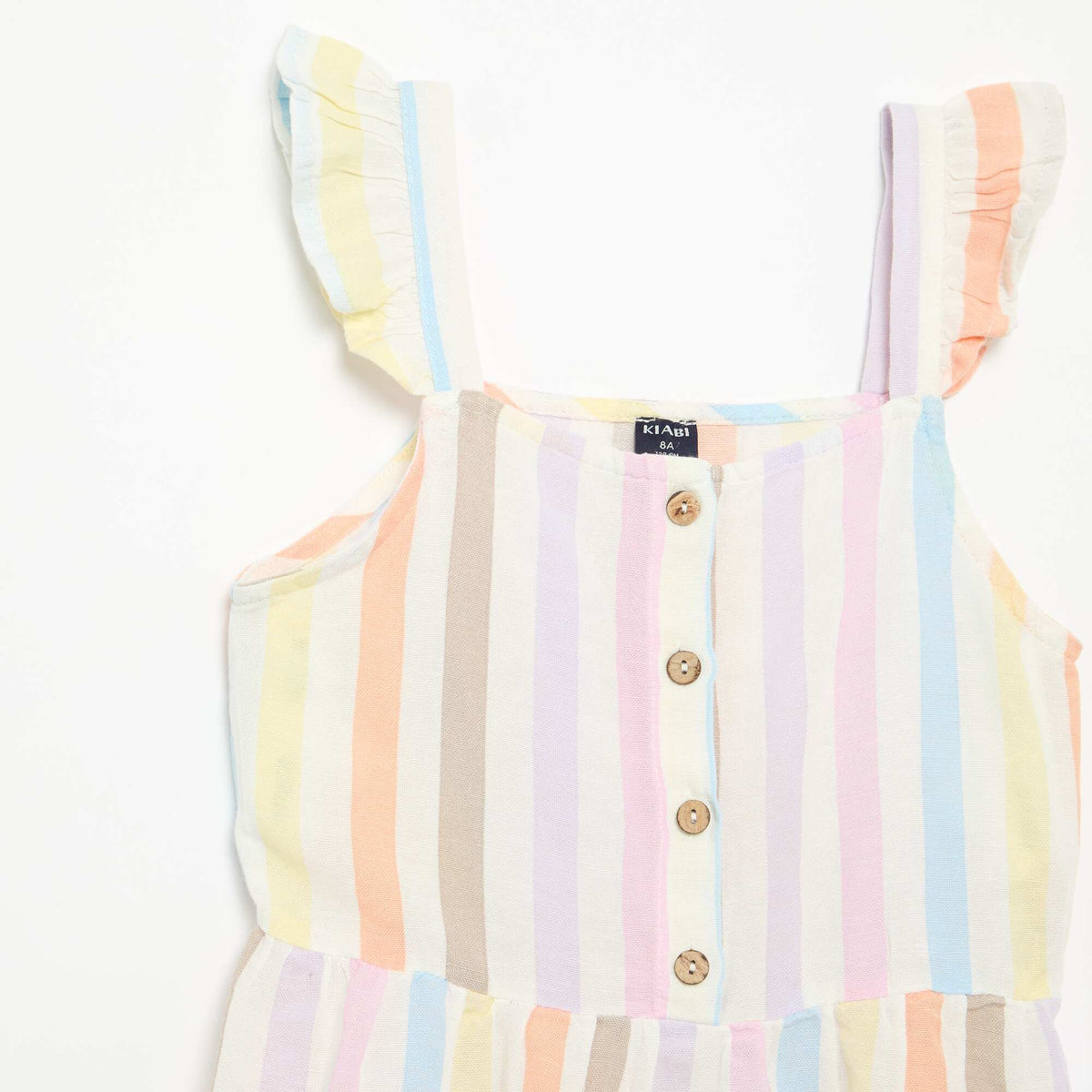 Vestido con tirantes de volantes BLANCO